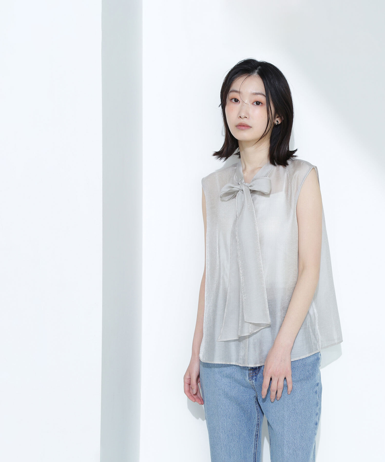  「ブライトシアーリボンボウブラウス」|シャツ・ブラウス|