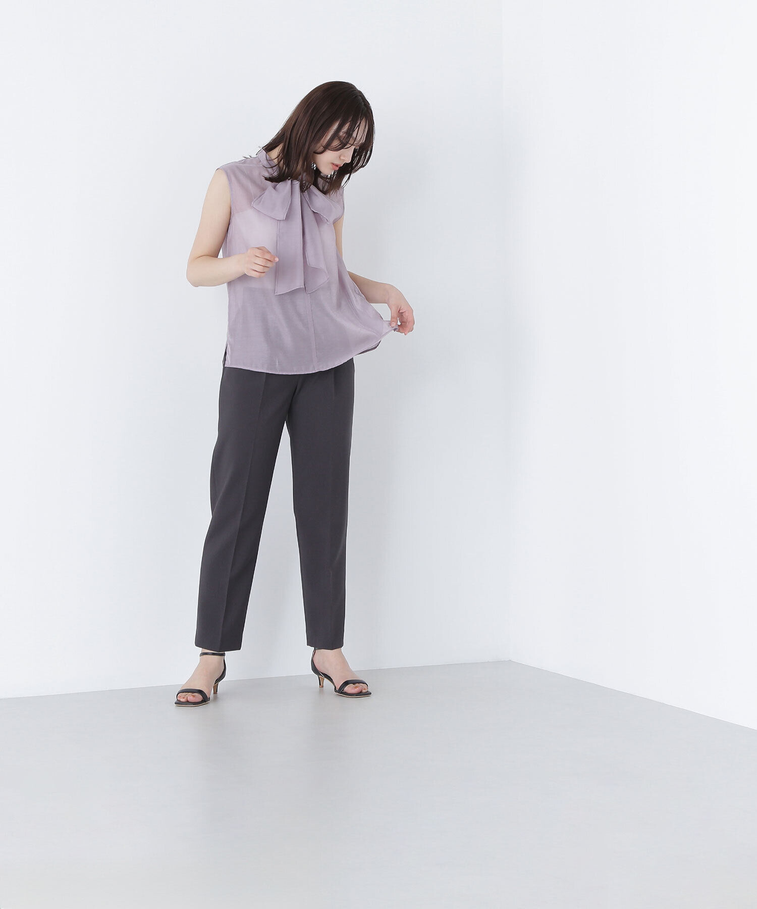  「ブライトシアーリボンボウブラウス」|シャツ・ブラウス|