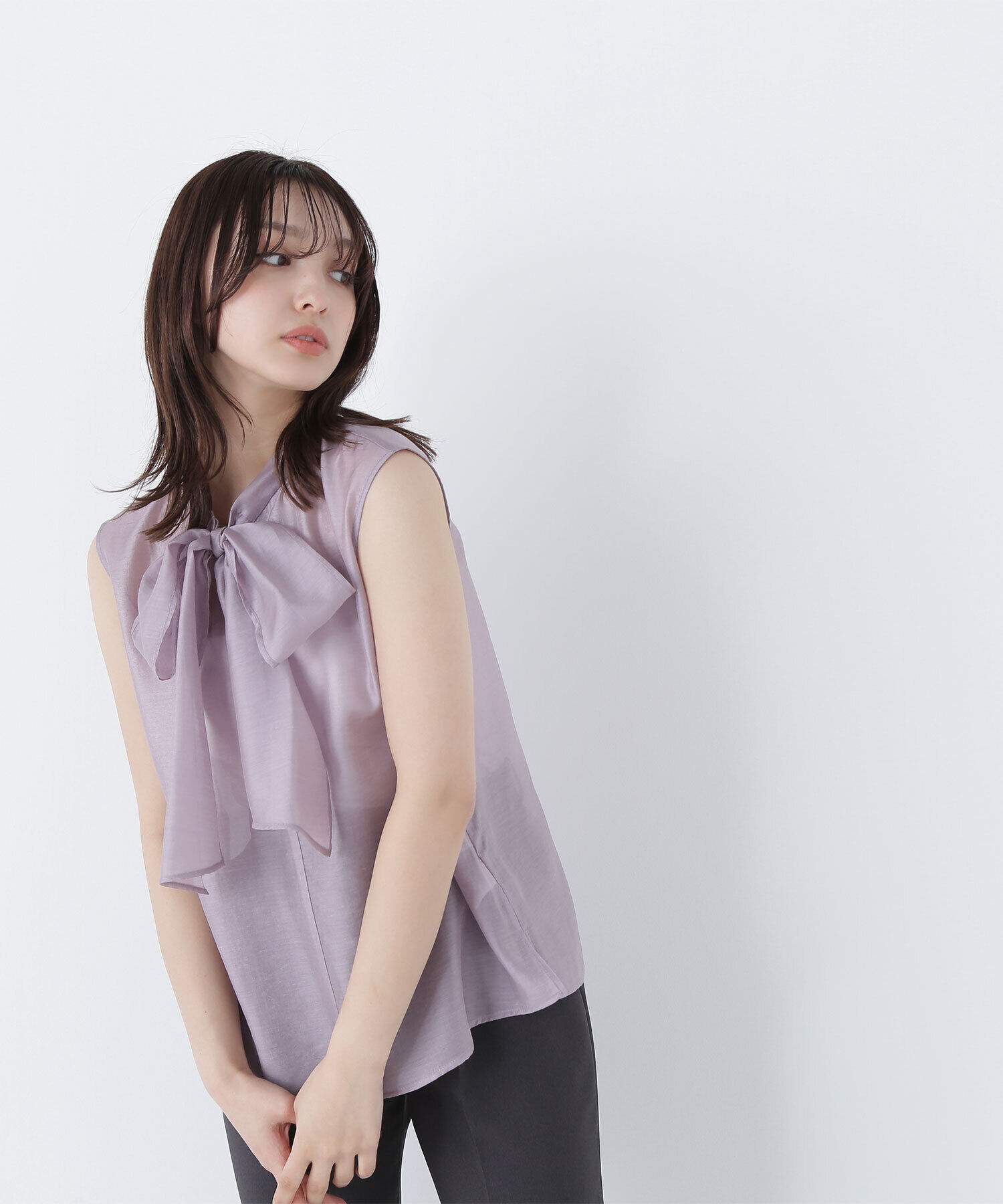  「ブライトシアーリボンボウブラウス」|シャツ・ブラウス|