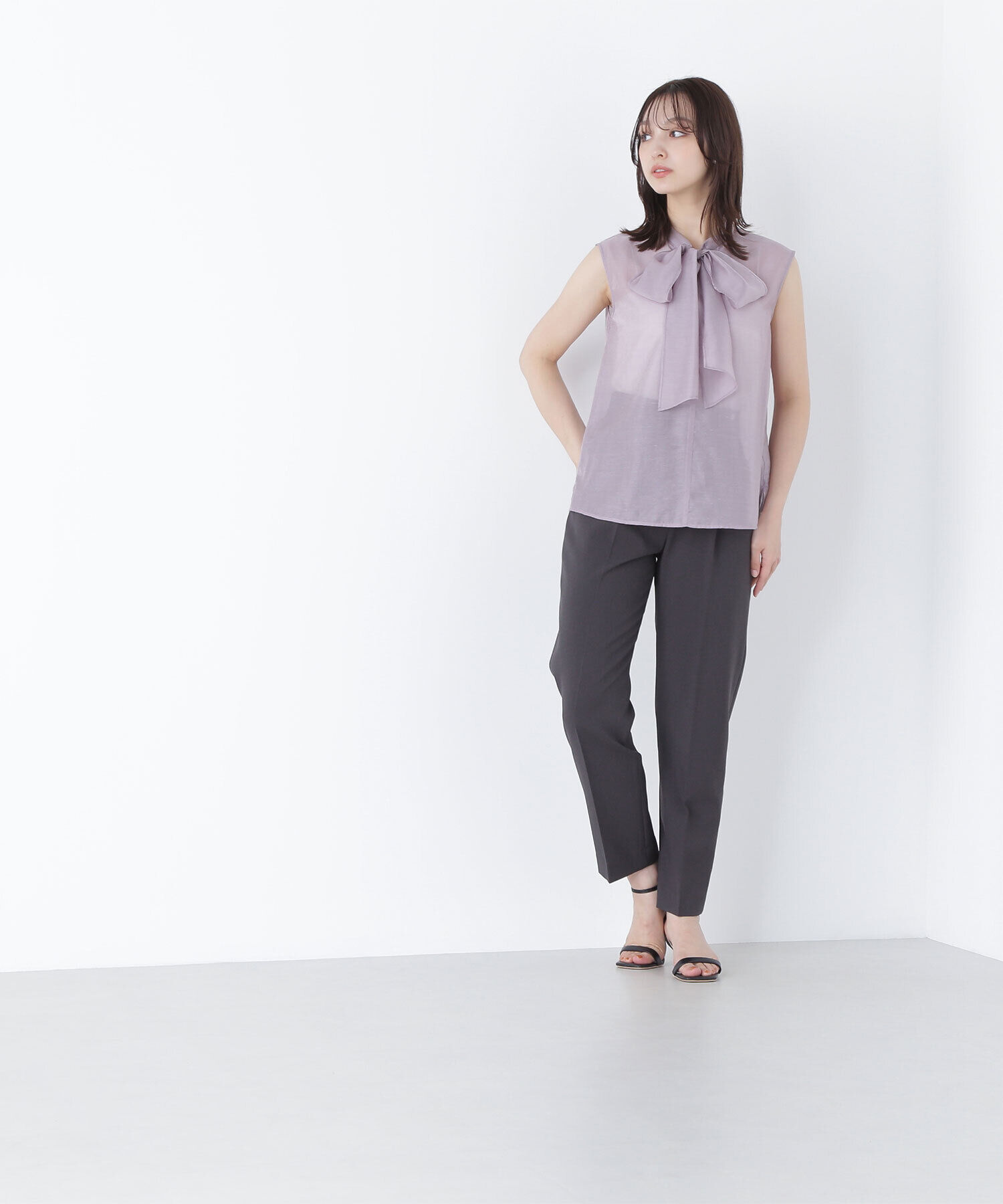  「ブライトシアーリボンボウブラウス」|シャツ・ブラウス|