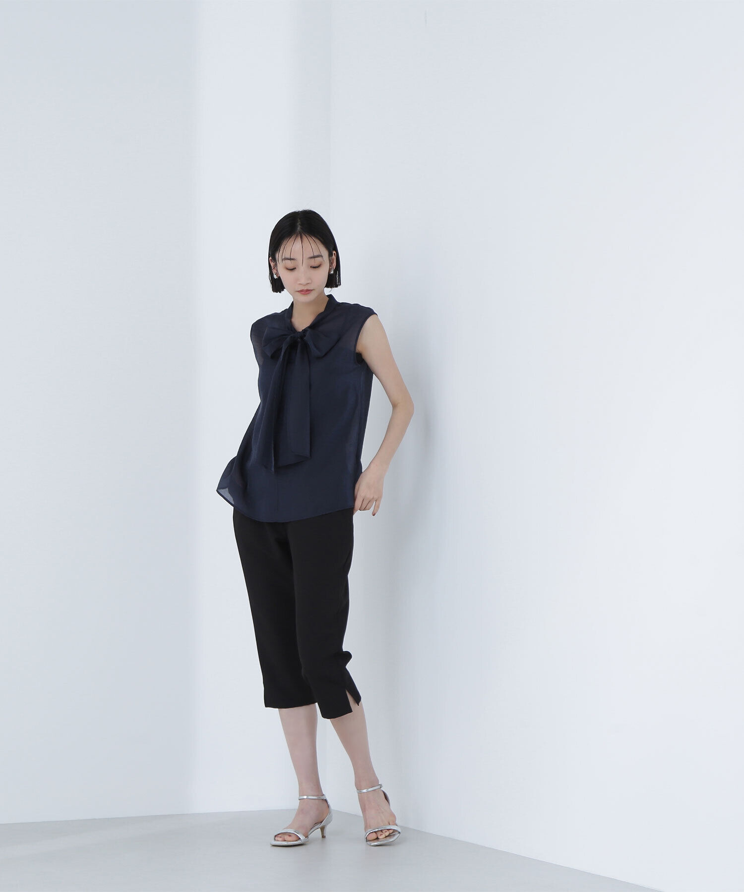  「ブライトシアーリボンボウブラウス」|シャツ・ブラウス|