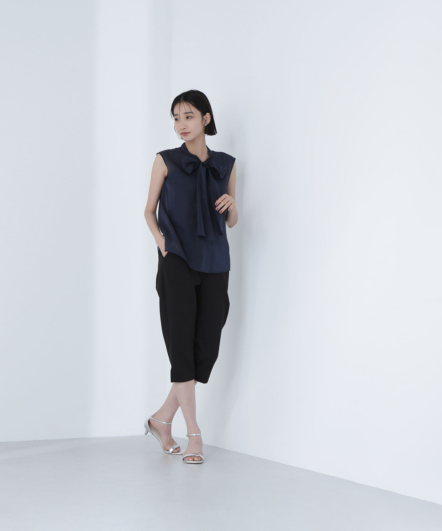  「ブライトシアーリボンボウブラウス」|シャツ・ブラウス|