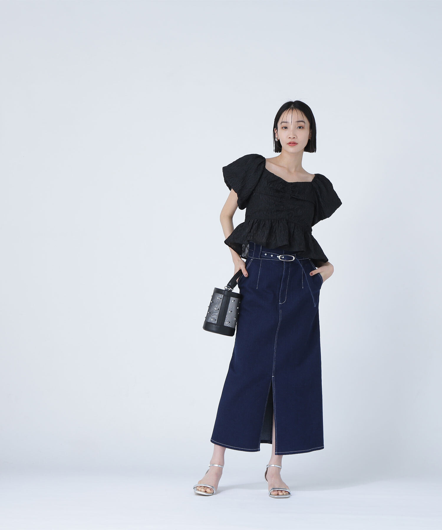  「ジャガードクロップドブラウス」|シャツ・ブラウス|