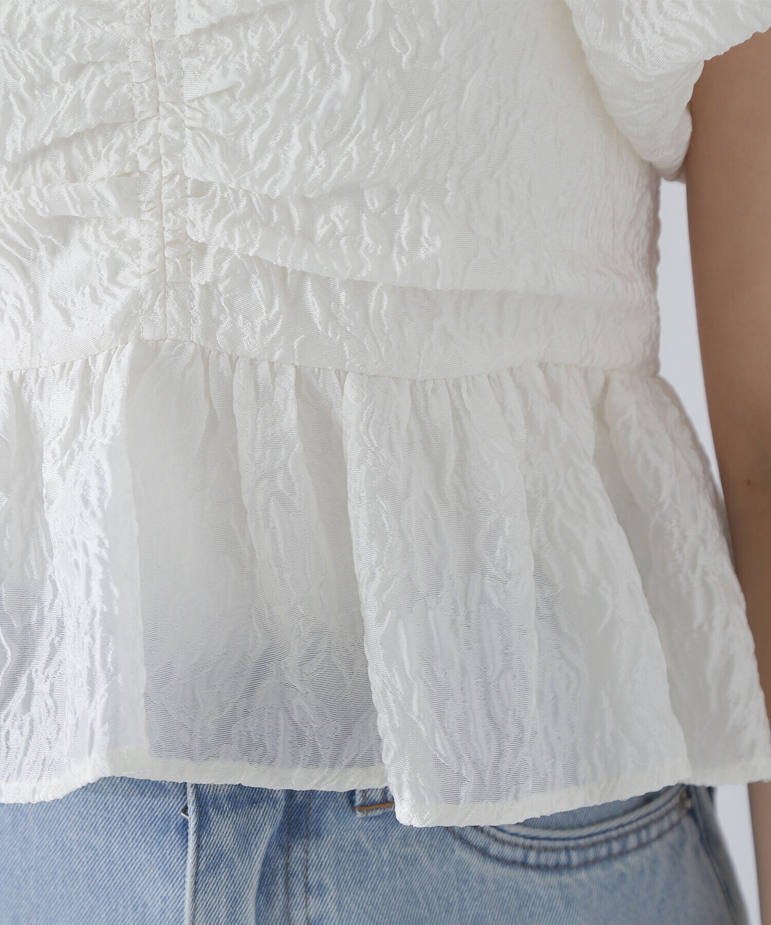  「ジャガードクロップドブラウス」|シャツ・ブラウス|