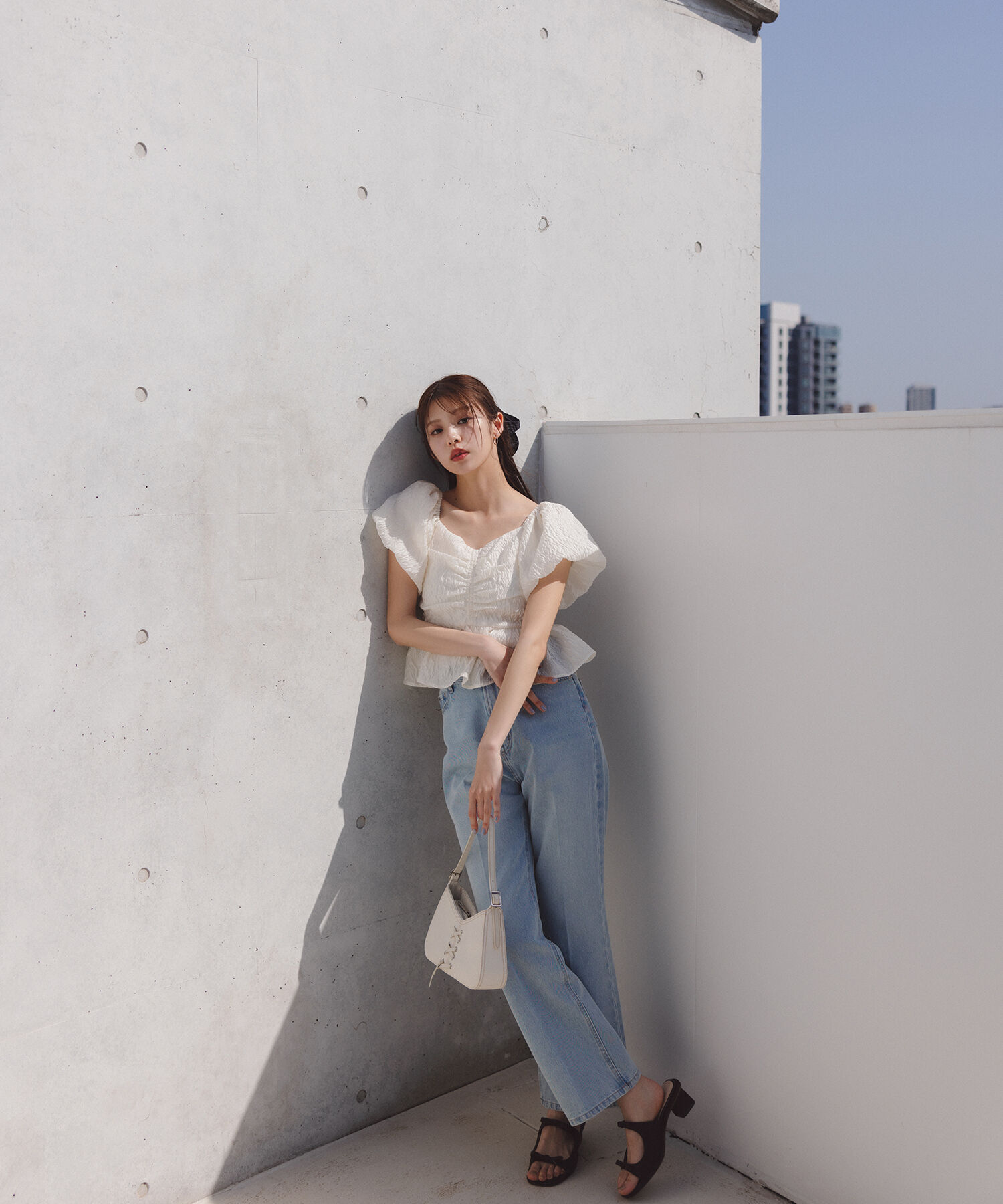  「ジャガードクロップドブラウス」|シャツ・ブラウス|