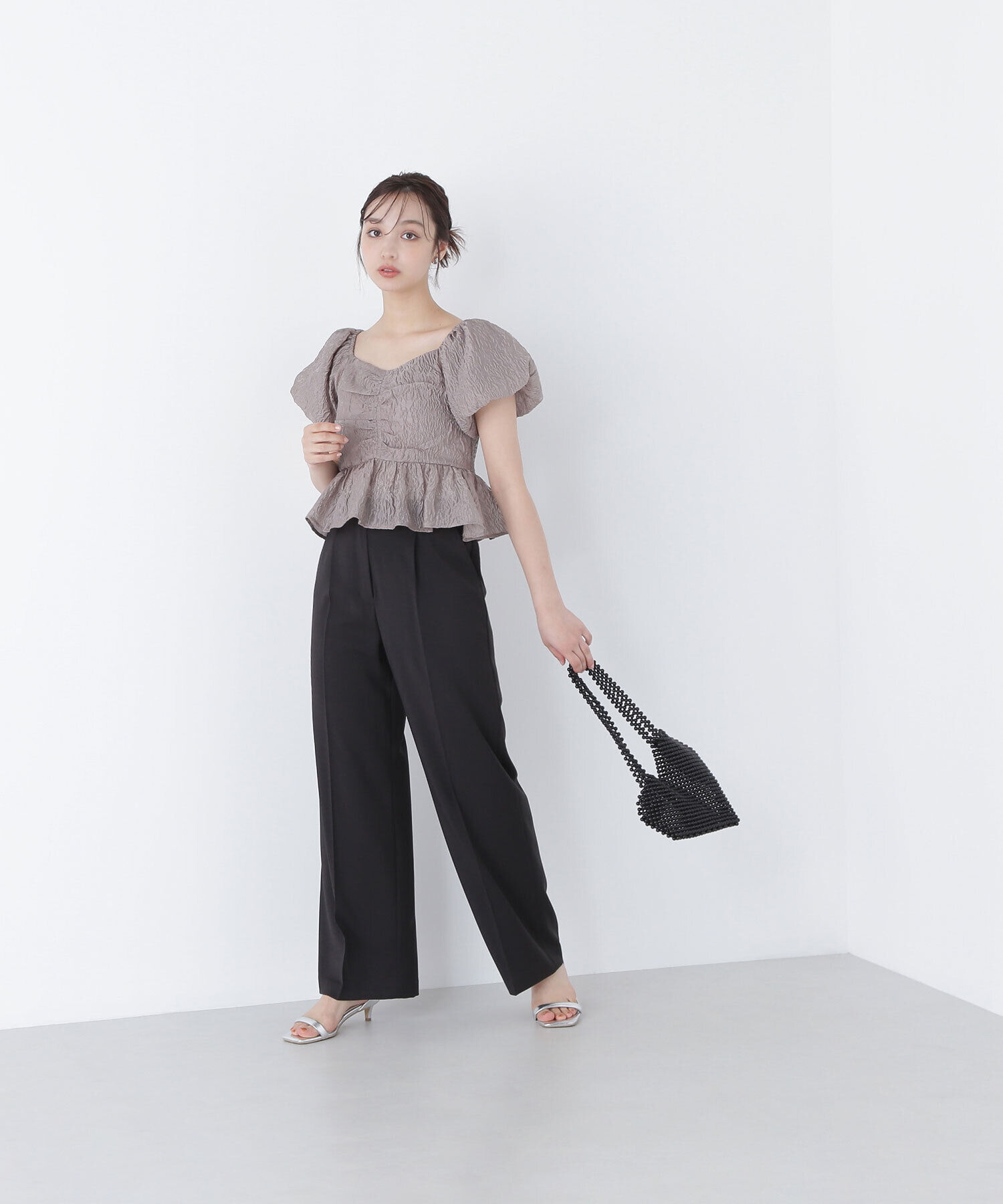  「ジャガードクロップドブラウス」|シャツ・ブラウス|