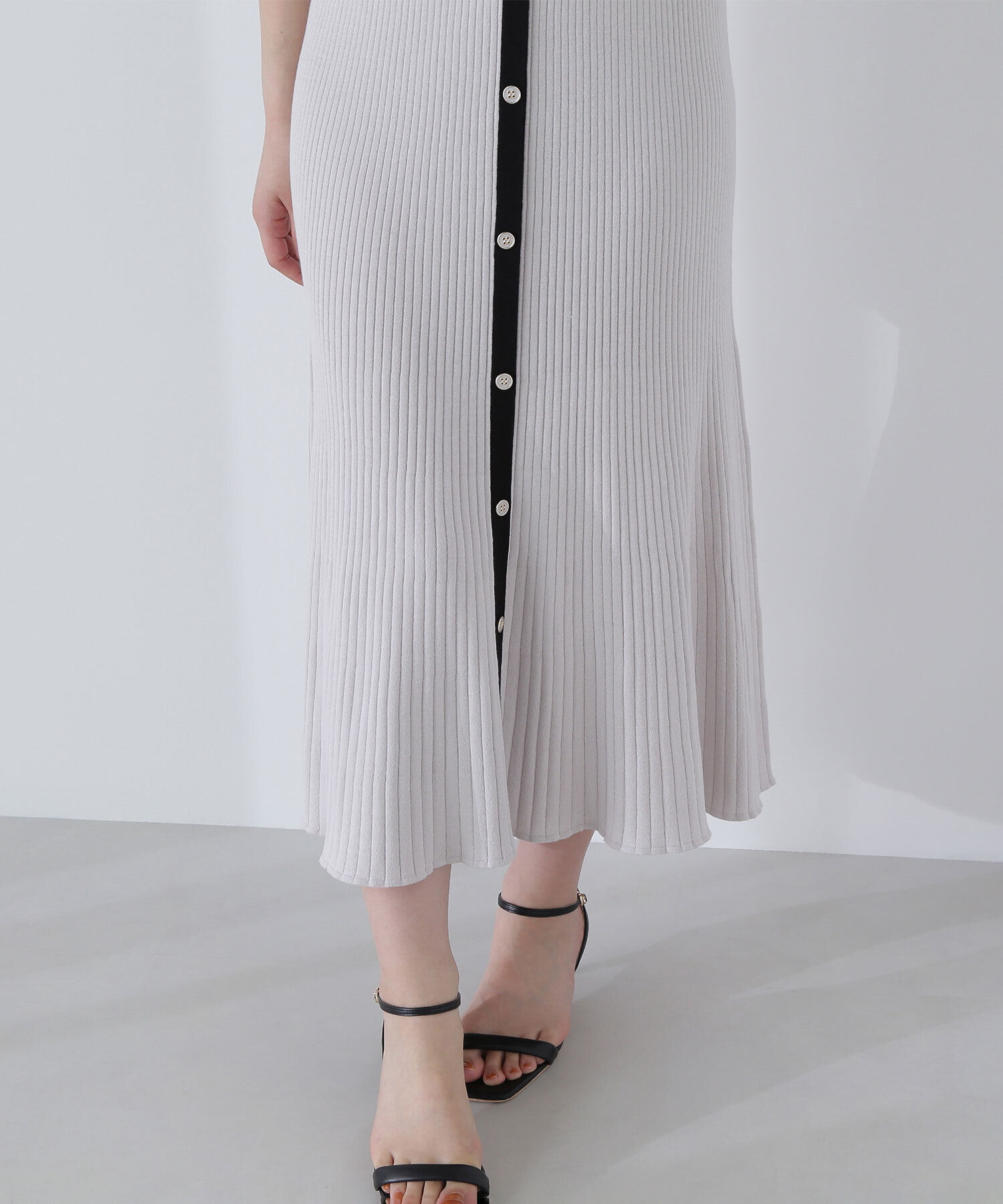  「シアースリーブバイカラーニットワンピース」|ワンピース|