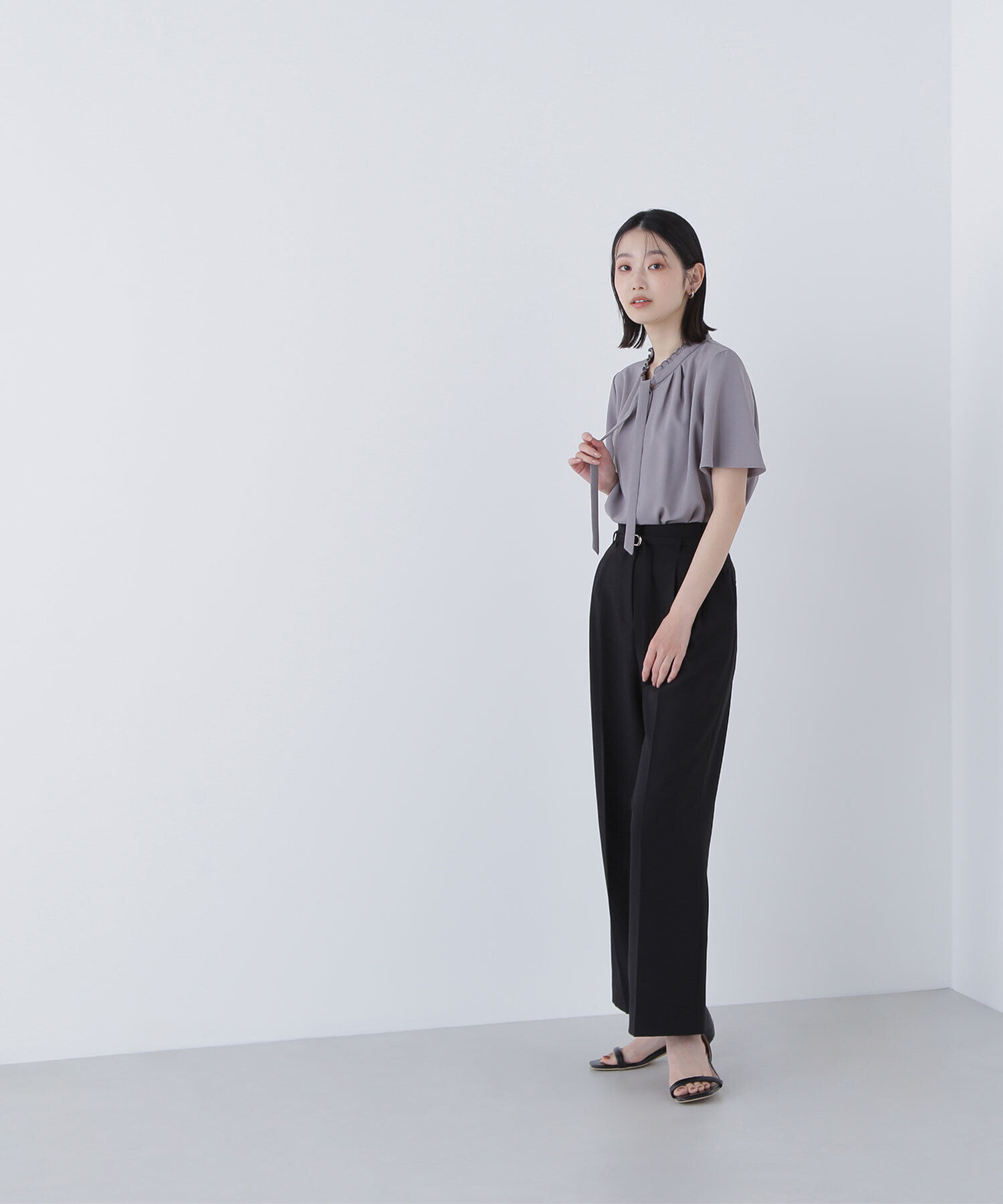  「メタルバックルベルテッドワイドパンツ」|その他|