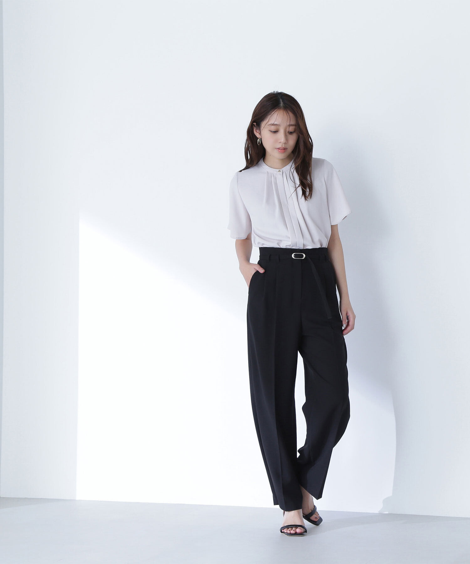  「メタルバックルベルテッドワイドパンツ」|その他|