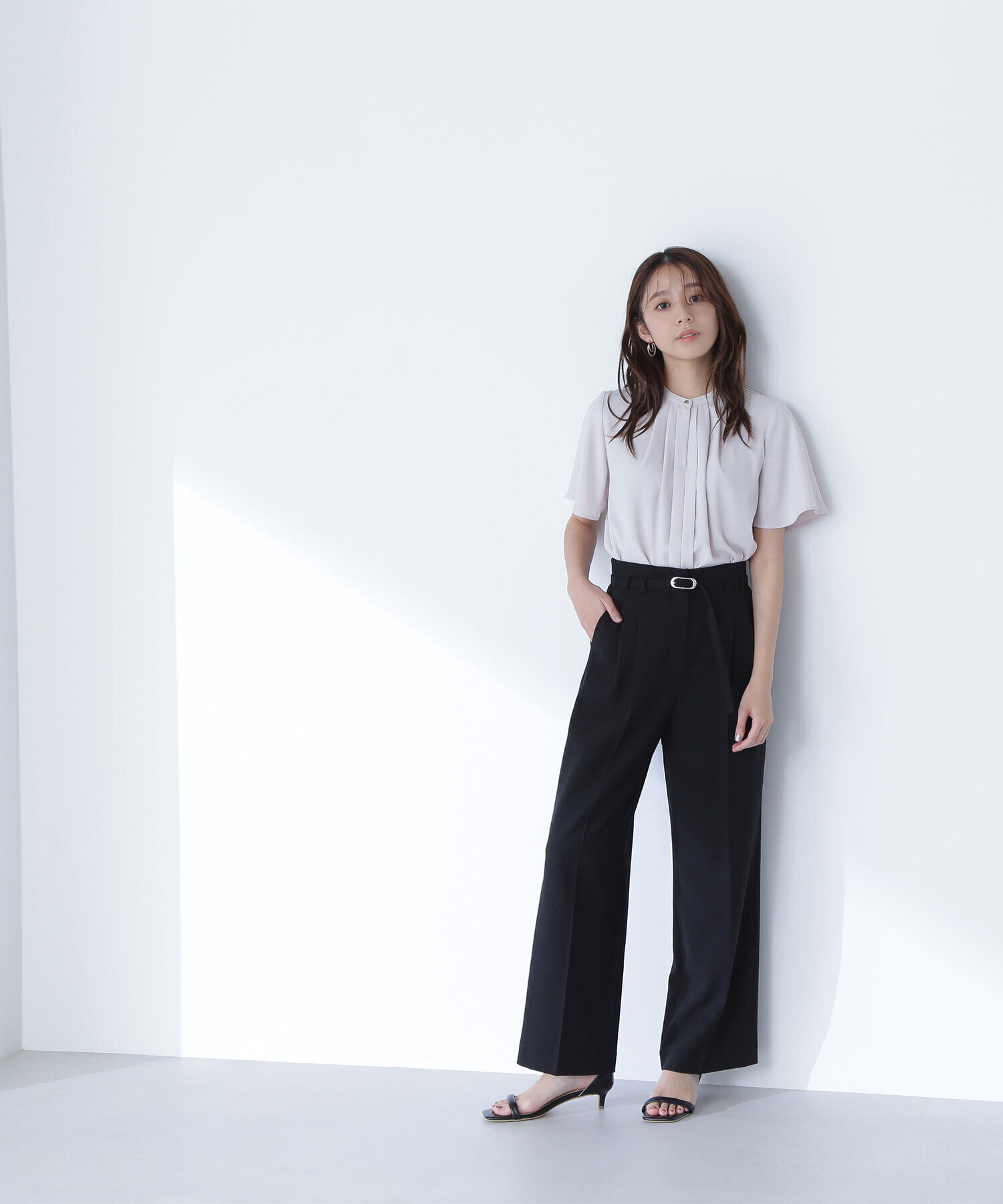  「メタルバックルベルテッドワイドパンツ」|その他|