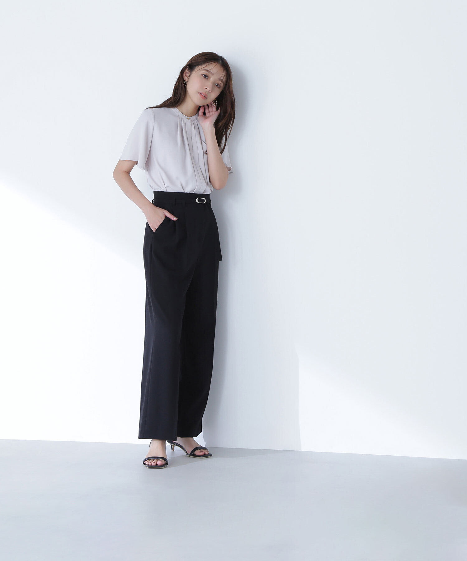  「メタルバックルベルテッドワイドパンツ」|その他|