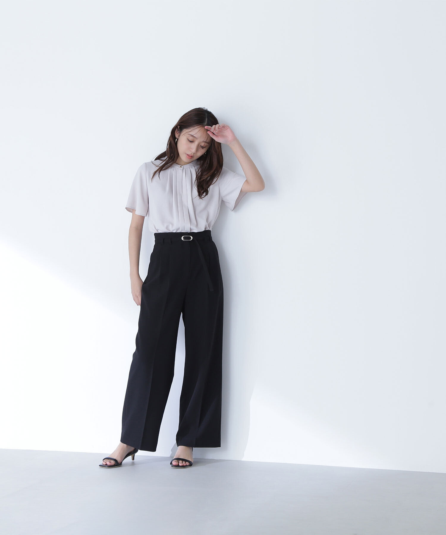  「メタルバックルベルテッドワイドパンツ」|その他|