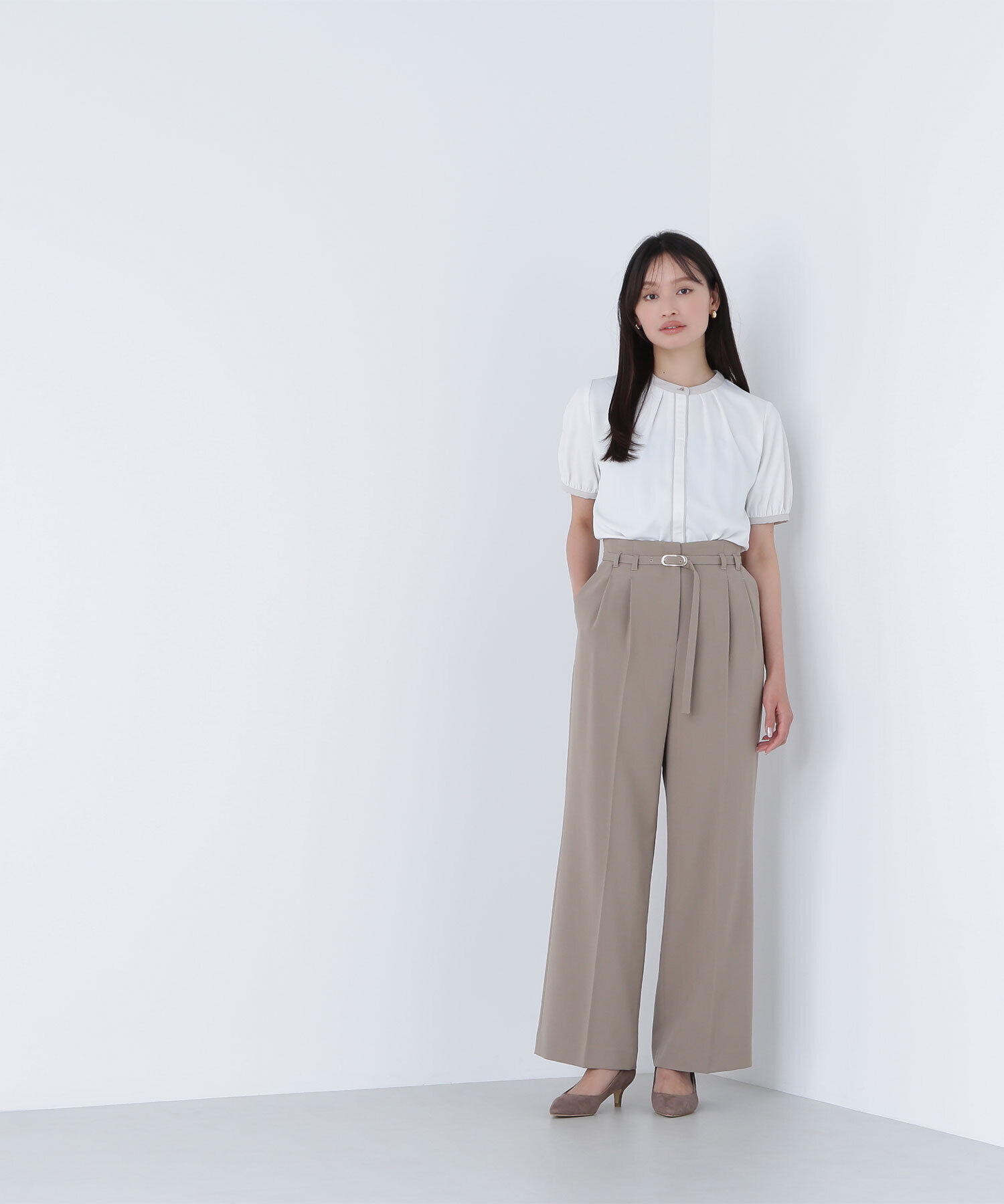  「メタルバックルベルテッドワイドパンツ」|その他|