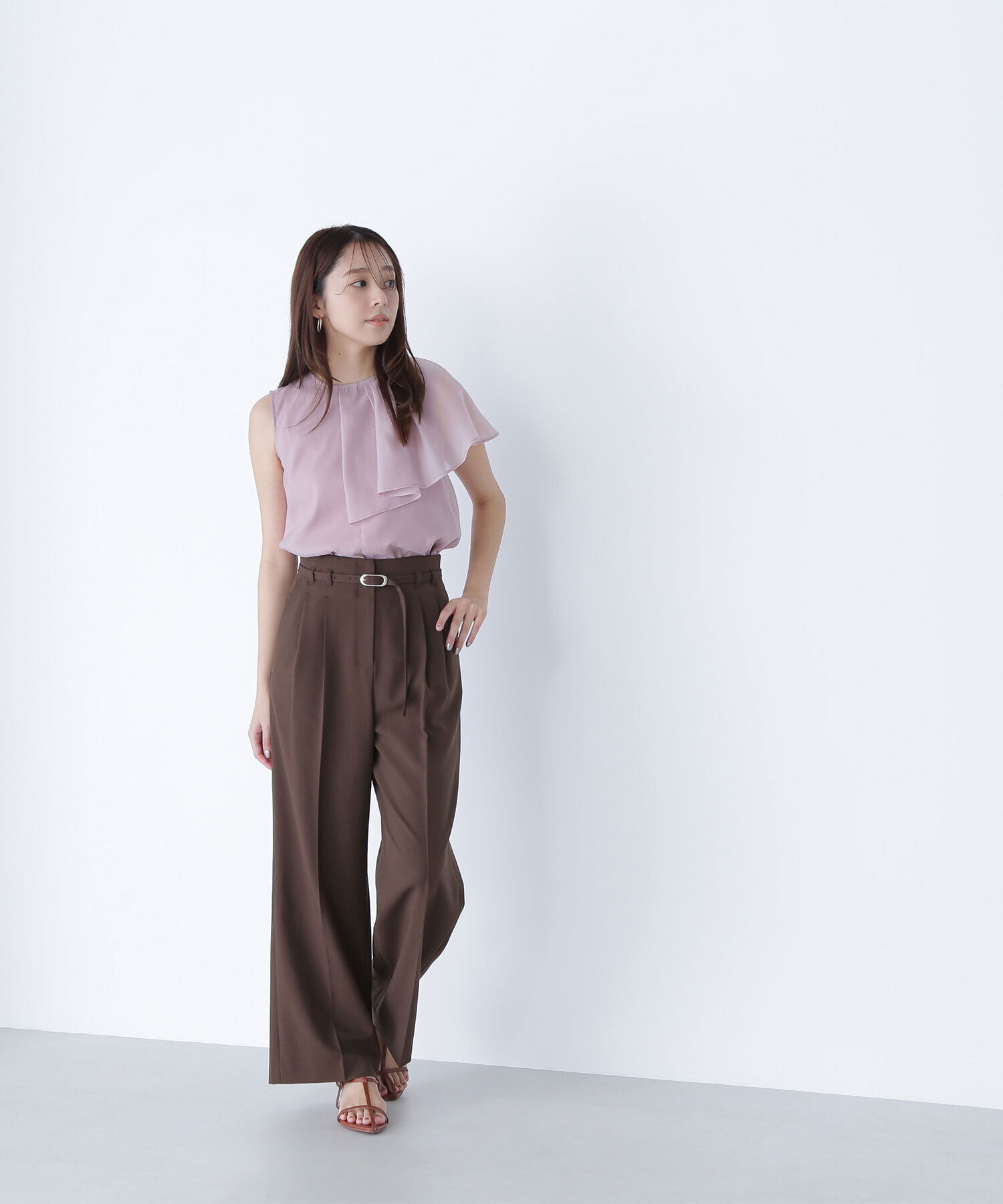  「メタルバックルベルテッドワイドパンツ」|その他|