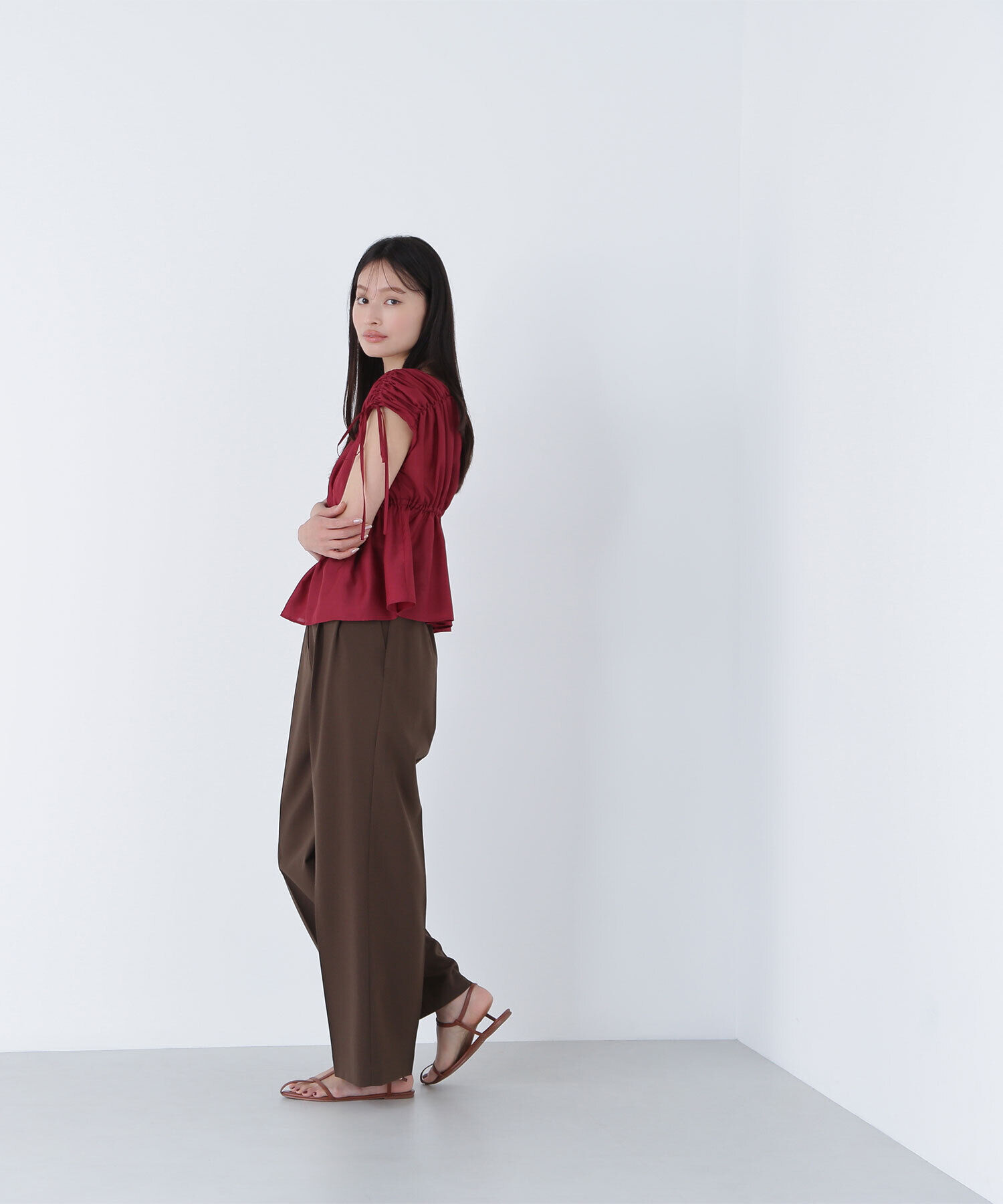  「メタルバックルベルテッドワイドパンツ」|その他|