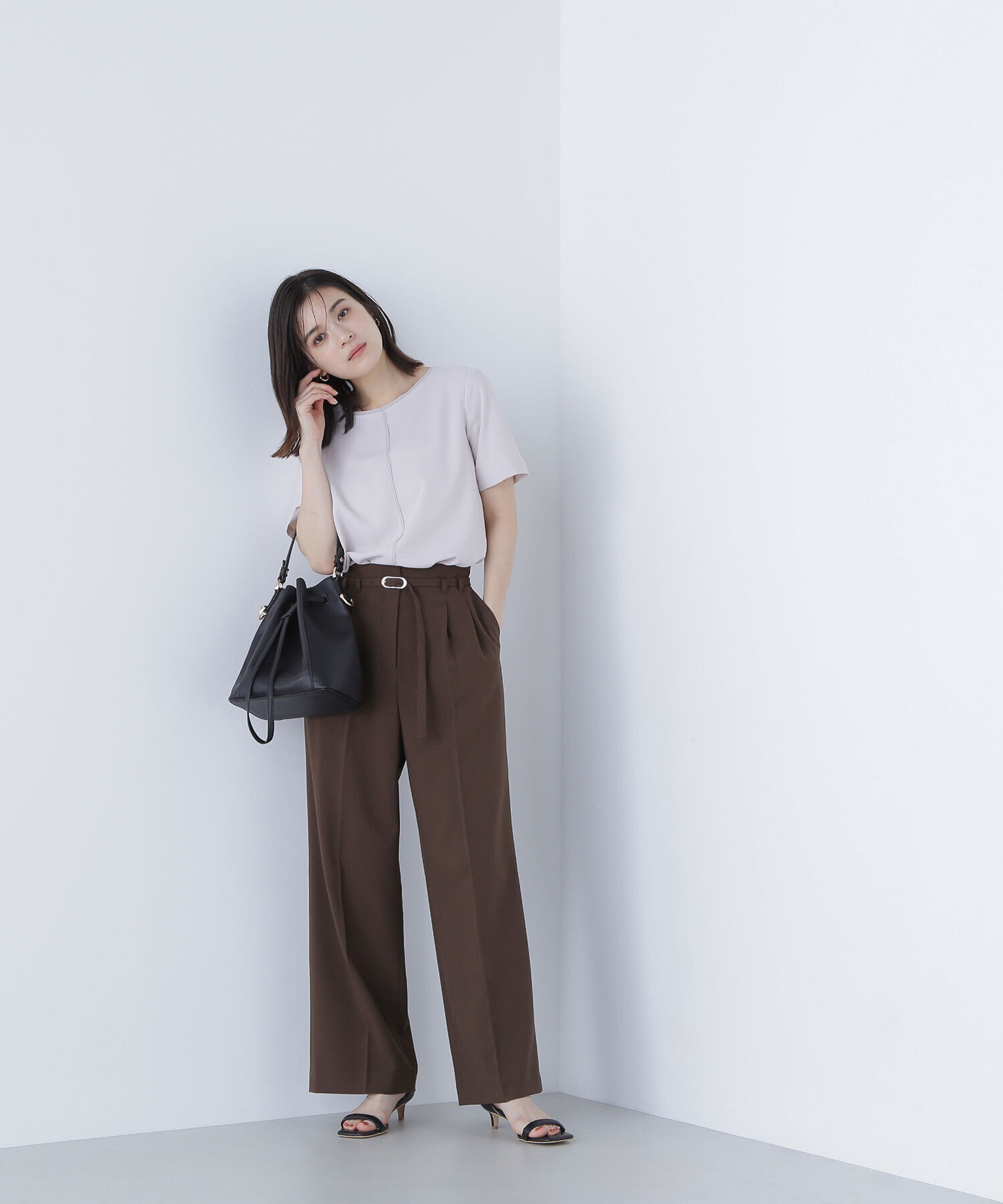  「メタルバックルベルテッドワイドパンツ」|その他|