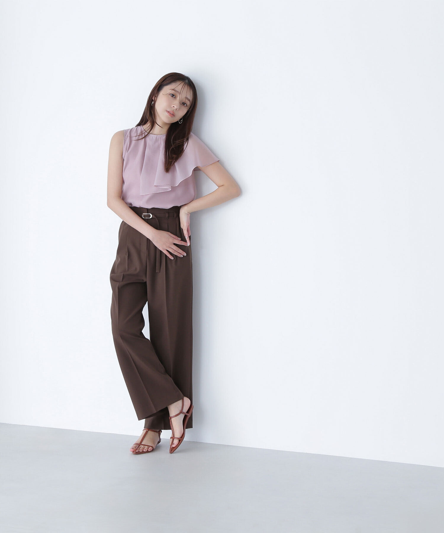  「メタルバックルベルテッドワイドパンツ」|その他|