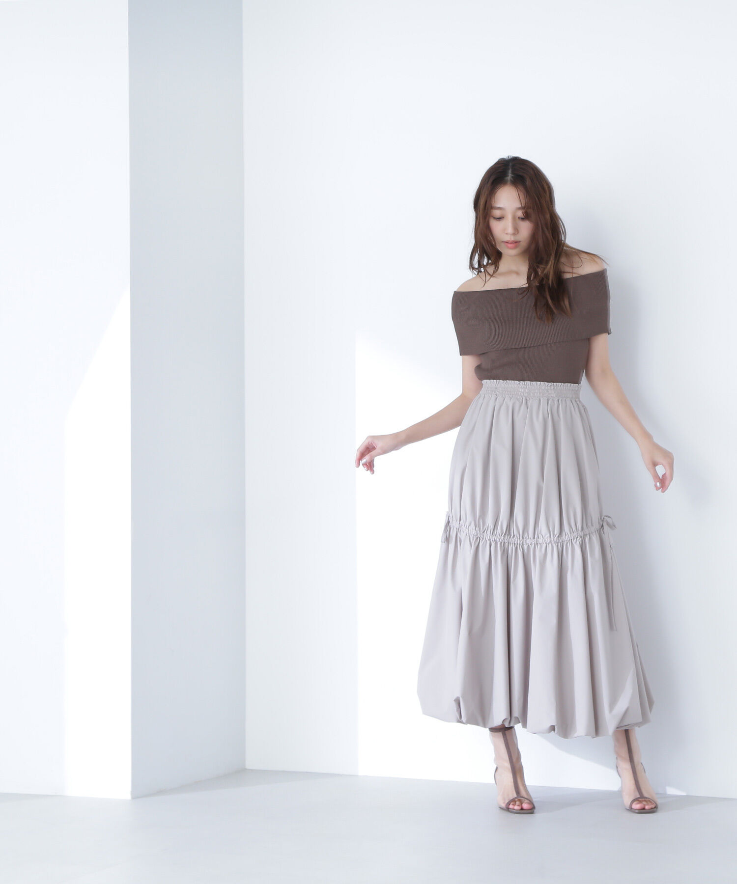  「タフタギャザーバルーンスカート」|スカート|