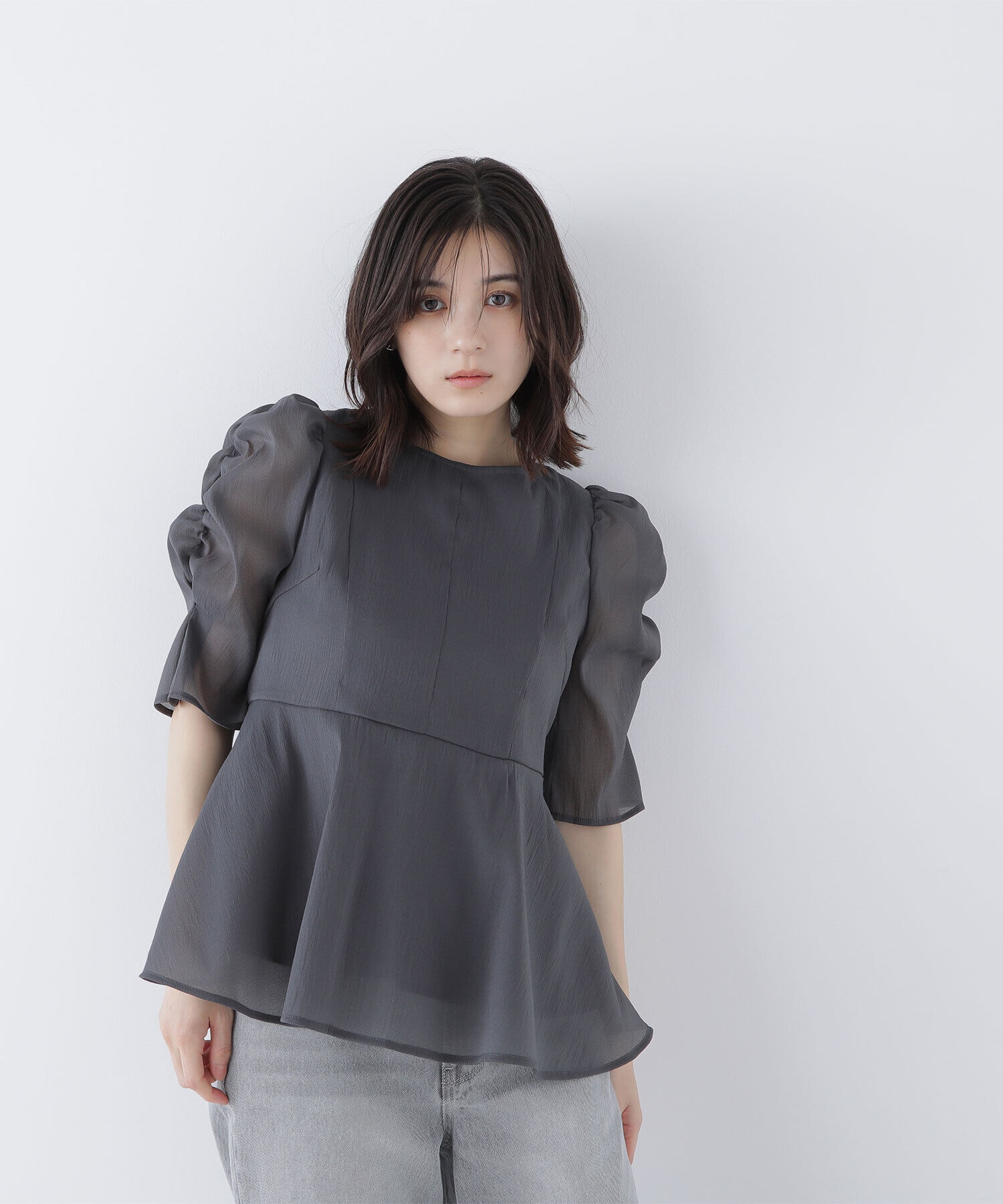  「シアーペプラムブラウス」|シャツ・ブラウス|