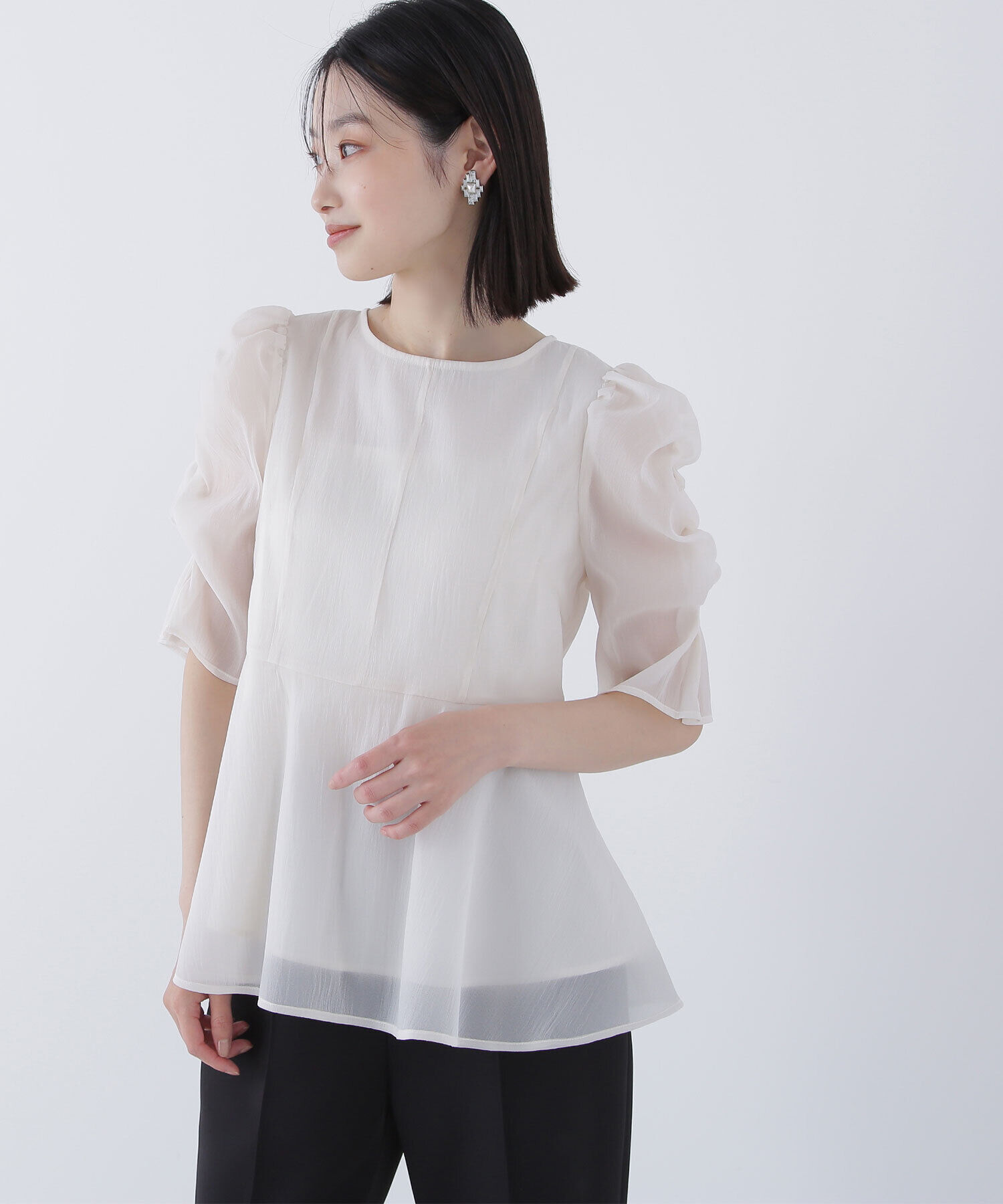  「シアーペプラムブラウス」|シャツ・ブラウス|