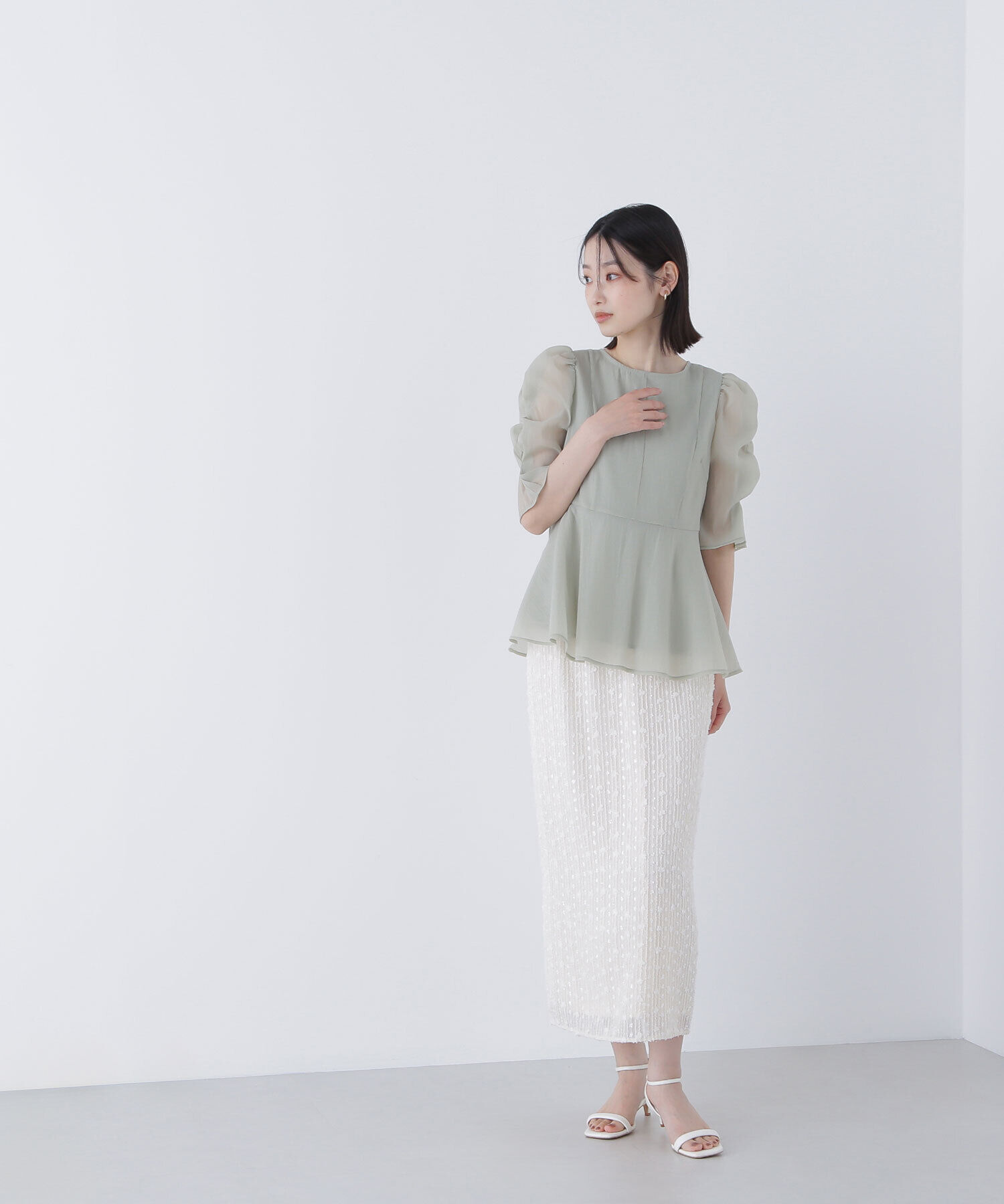  「シアーペプラムブラウス」|シャツ・ブラウス|