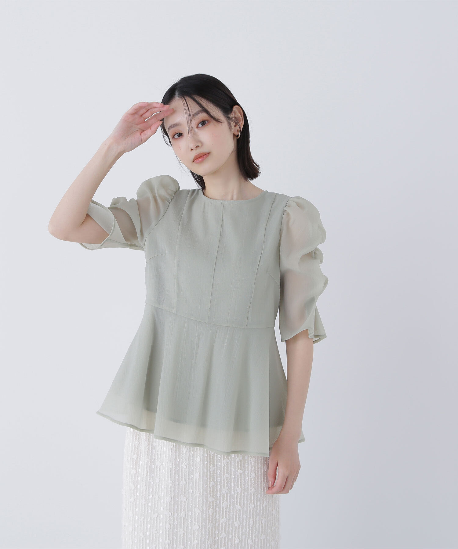  「シアーペプラムブラウス」|シャツ・ブラウス|