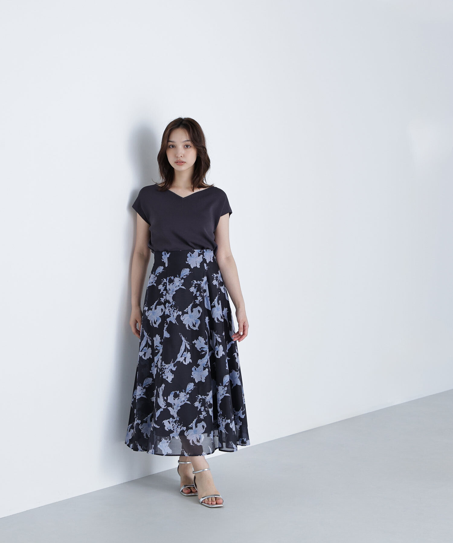  「シアーフラワープリントフレアスカート」|スカート|