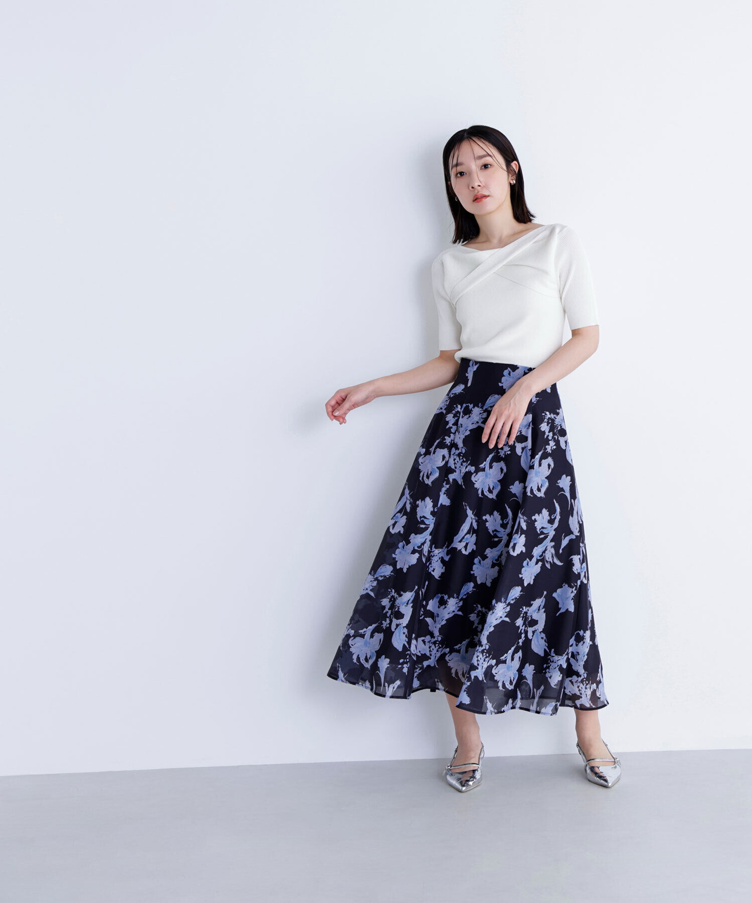  「シアーフラワープリントフレアスカート」|スカート|