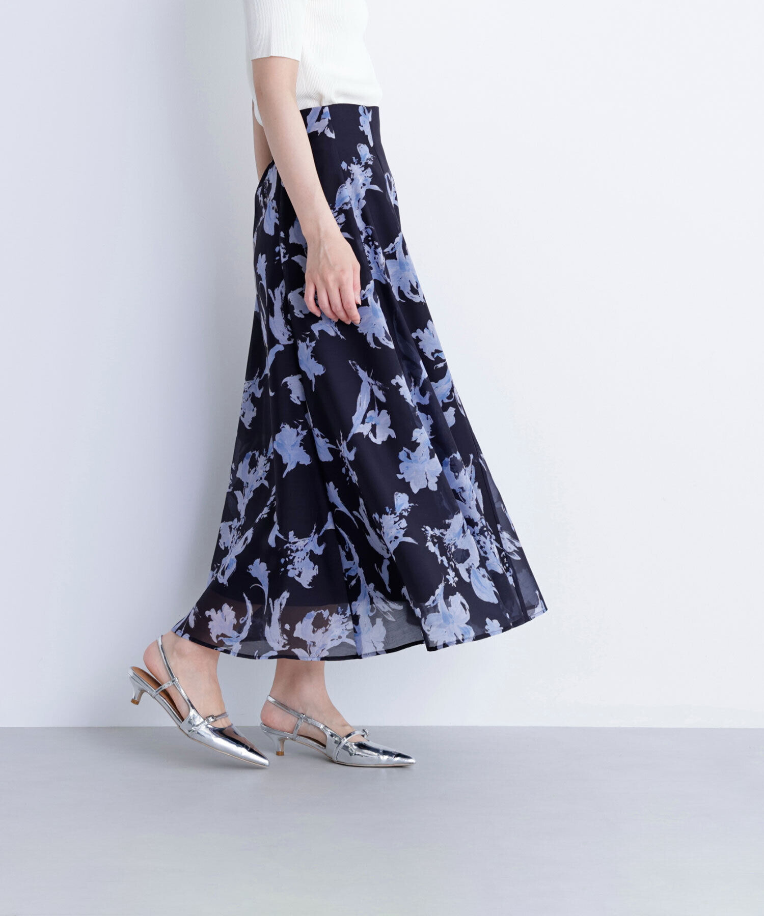  「シアーフラワープリントフレアスカート」|スカート|