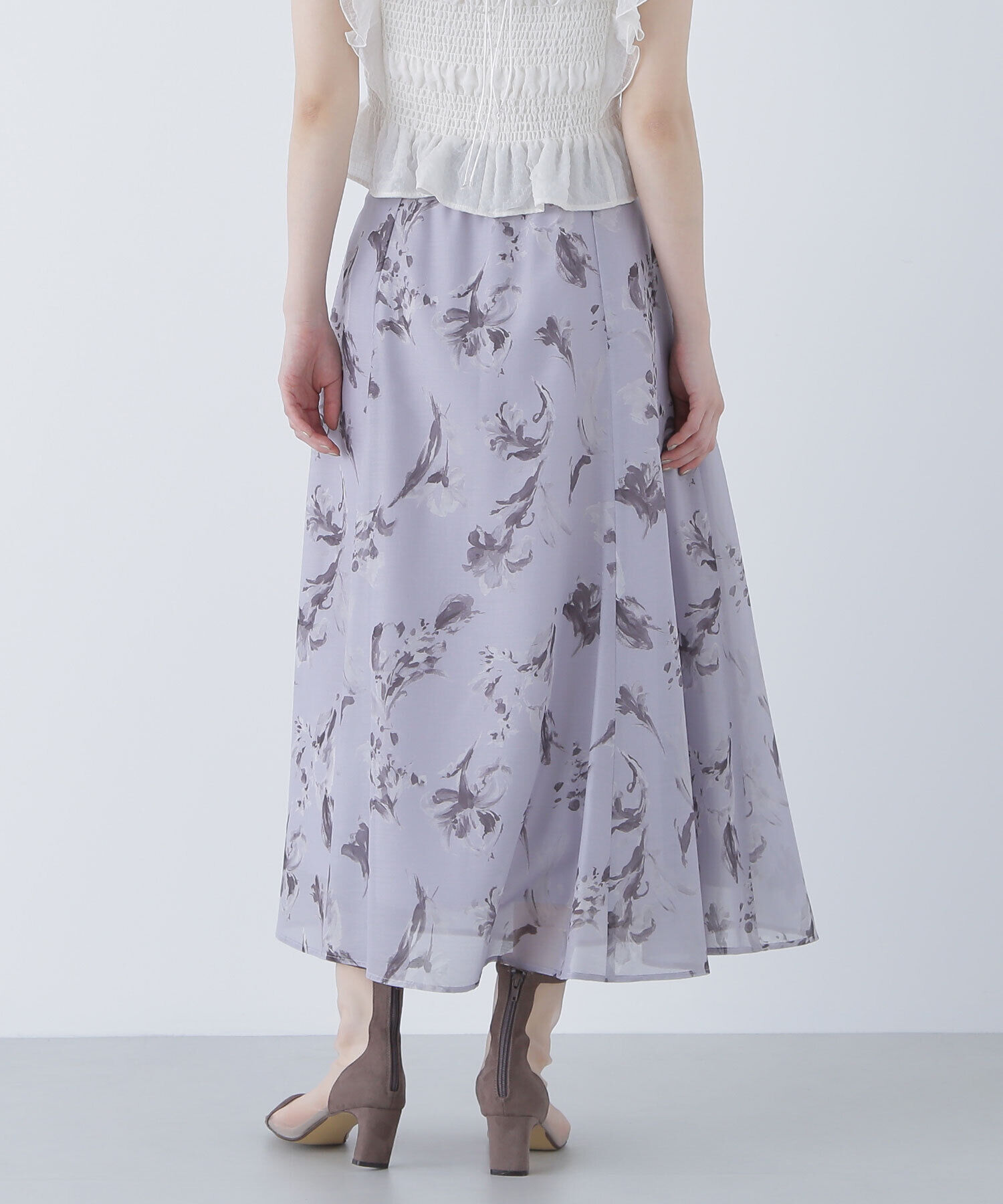  「シアーフラワープリントフレアスカート」|スカート|