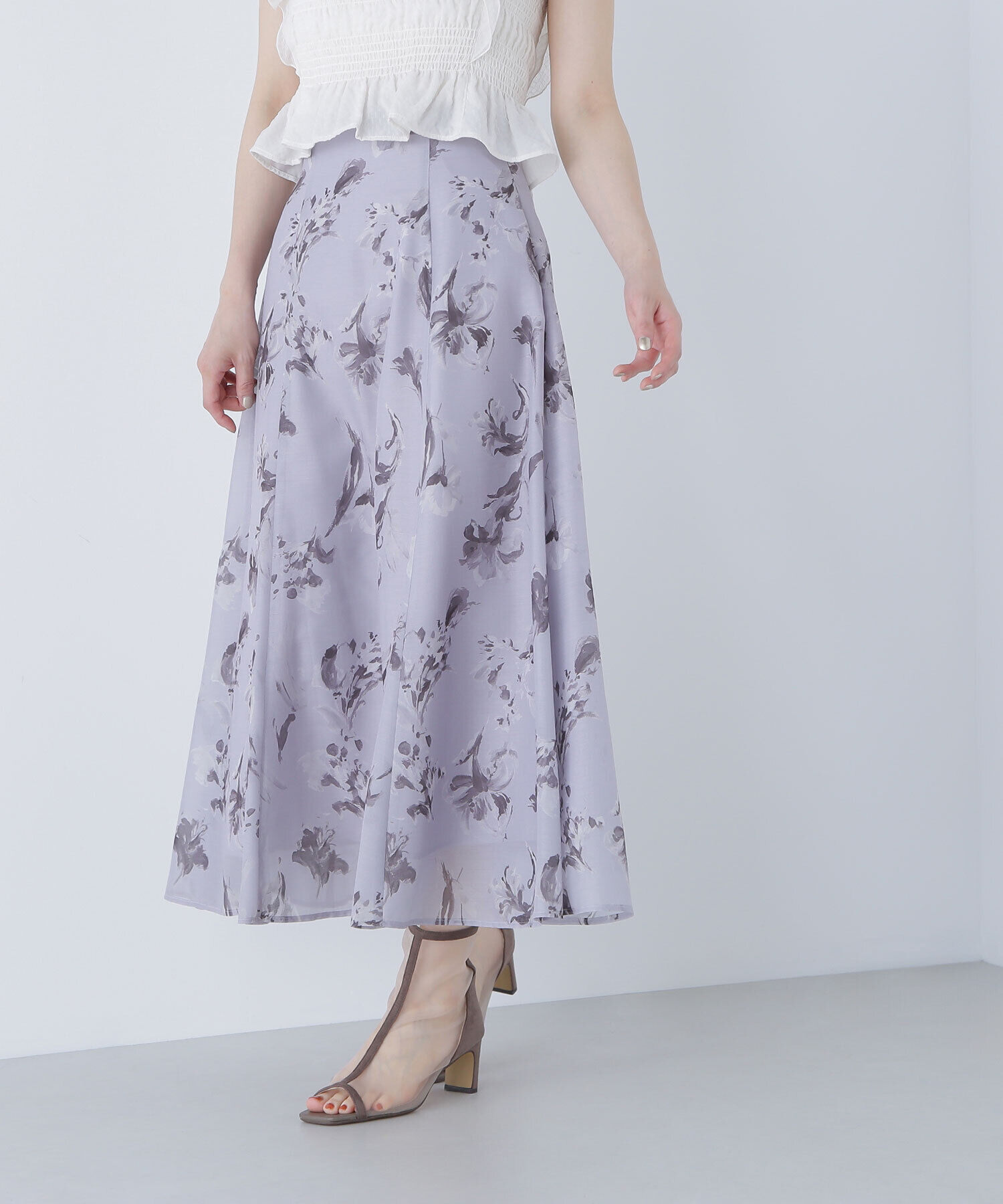  「シアーフラワープリントフレアスカート」|スカート|