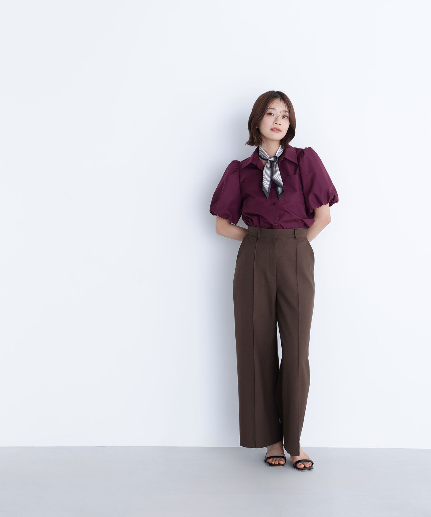  「スカーフ付バルーンスリーブシャツ」|シャツ・ブラウス|