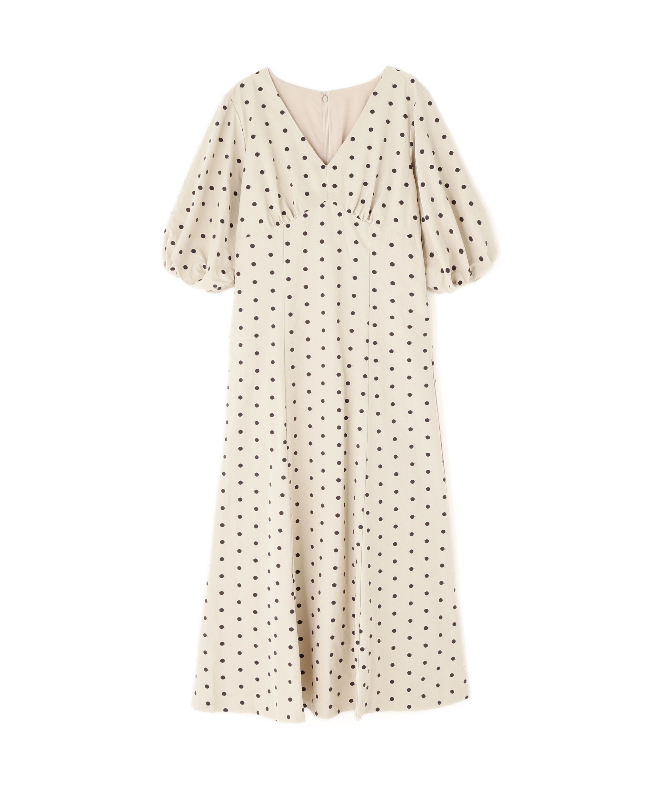 「ドット刺繍タフタワンピース」|ワンピース|