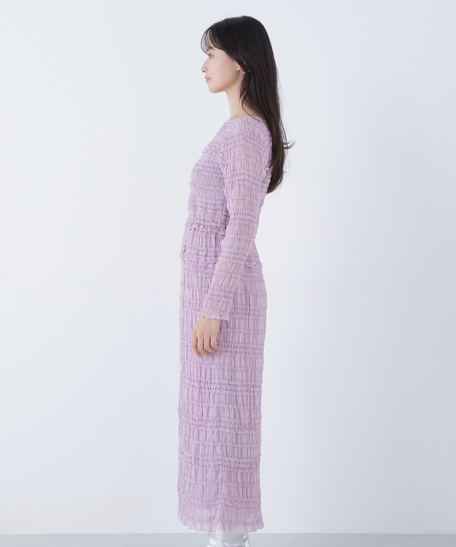  「フリルシャーリングナローワンピース」|ワンピース|