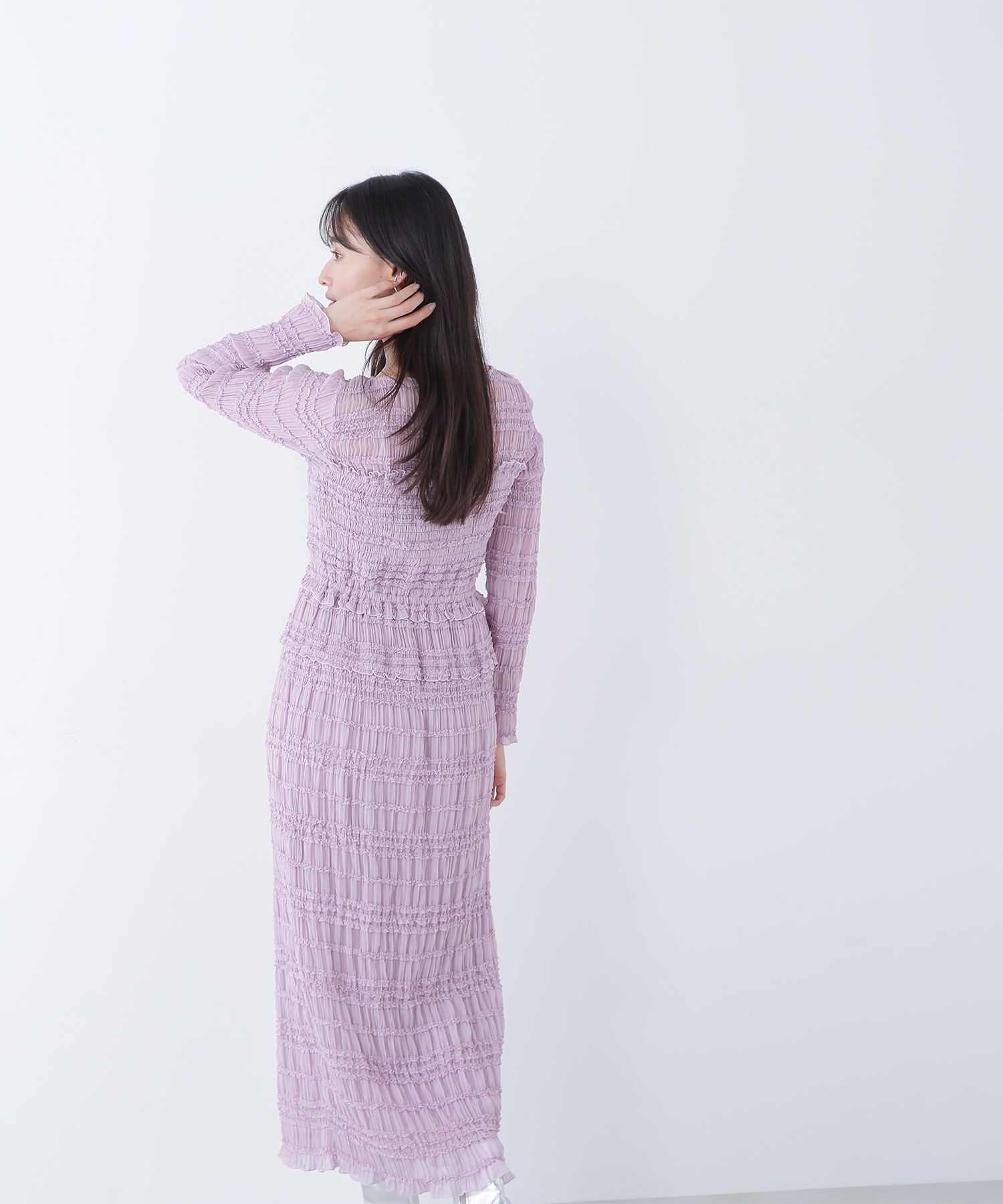  「フリルシャーリングナローワンピース」|ワンピース|