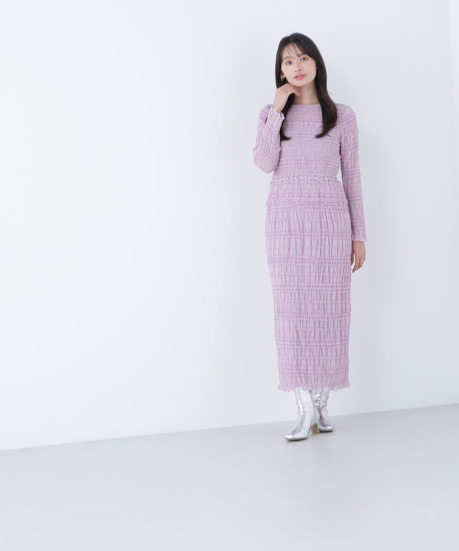  「フリルシャーリングナローワンピース」|ワンピース|