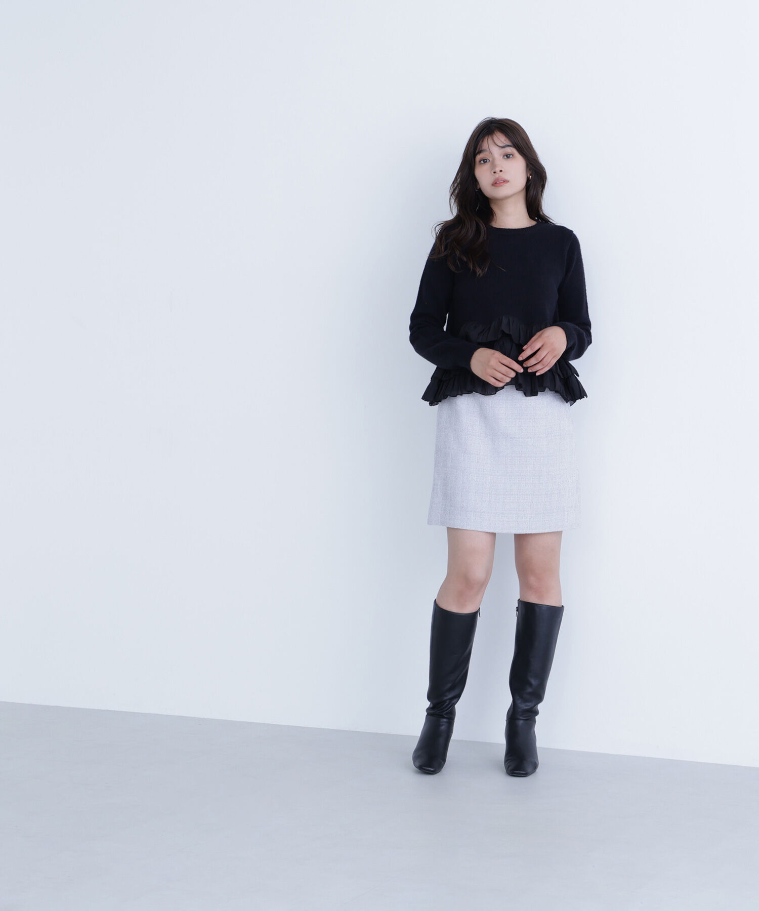  「ムジツイードミニスカート」|スカート|