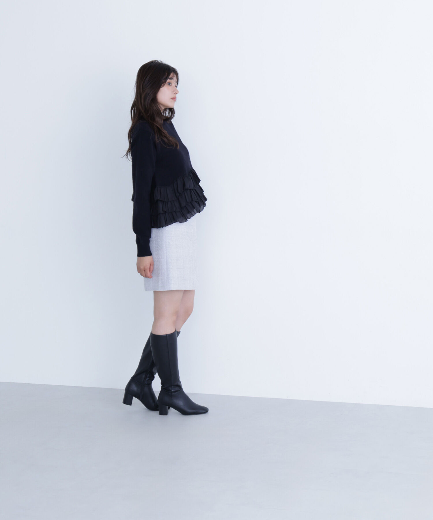  「ムジツイードミニスカート」|スカート|