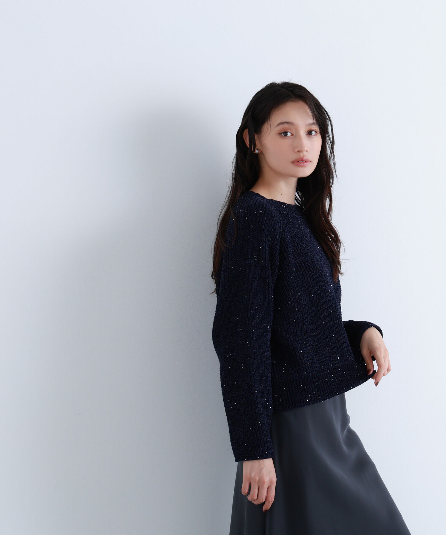  「スパンコールモールニット」|ニット・セーター|