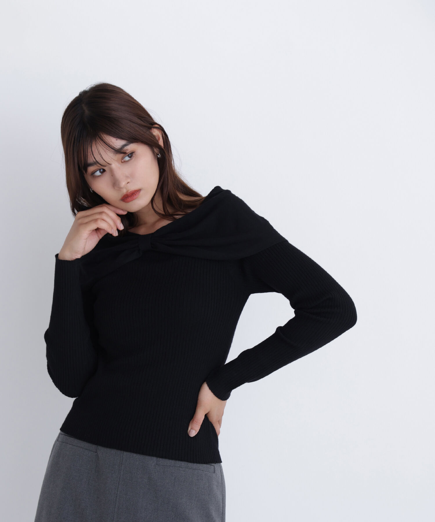  「フロントリボンニット」|ニット・セーター|