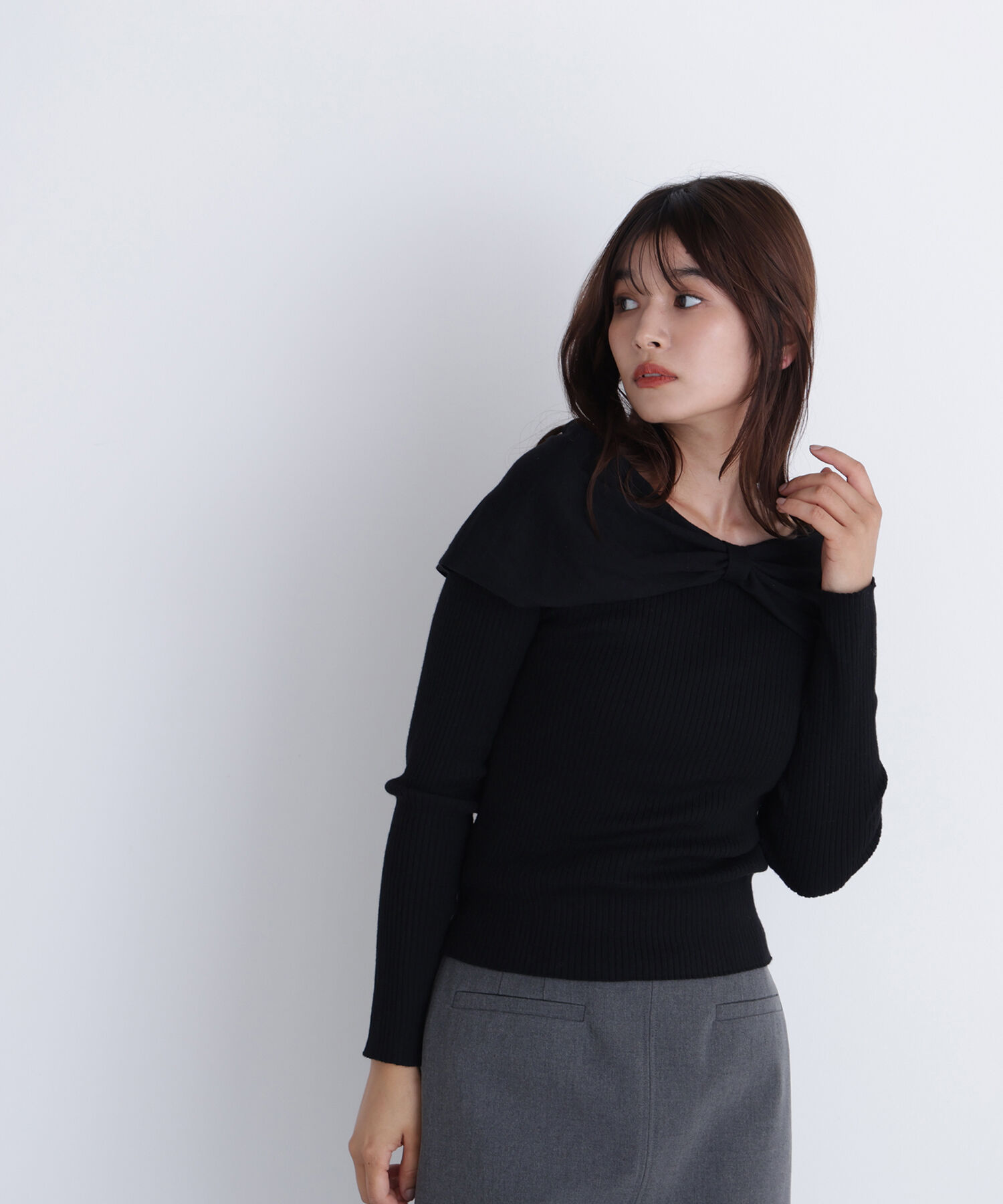  「フロントリボンニット」|ニット・セーター|