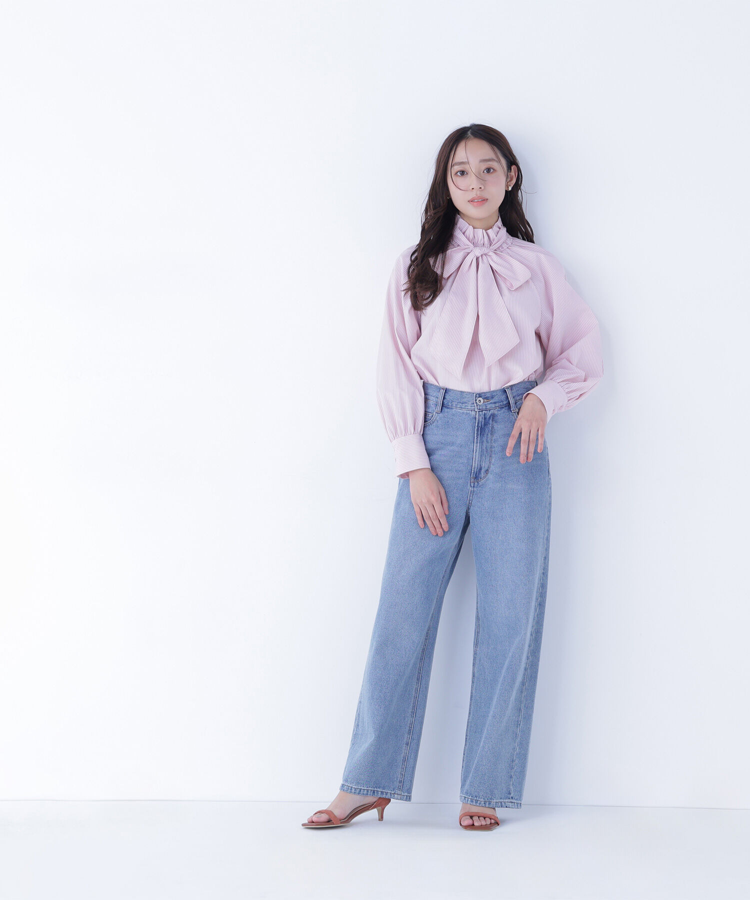  「ハイネックリボンボウブラウス」|シャツ・ブラウス|