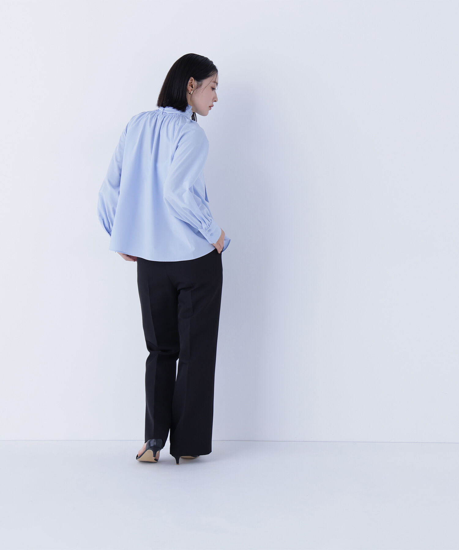  「ハイネックリボンボウブラウス」|シャツ・ブラウス|