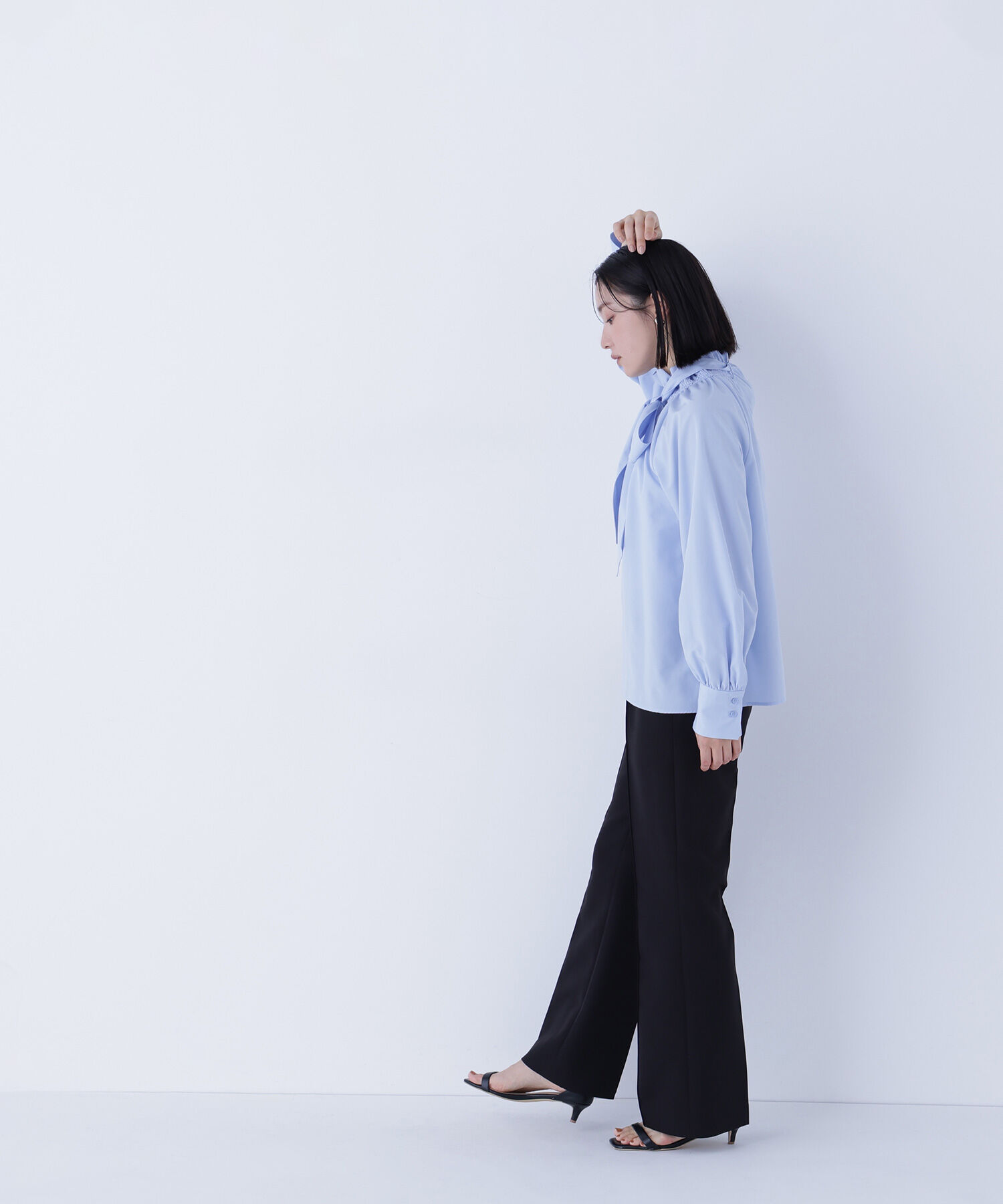  「ハイネックリボンボウブラウス」|シャツ・ブラウス|