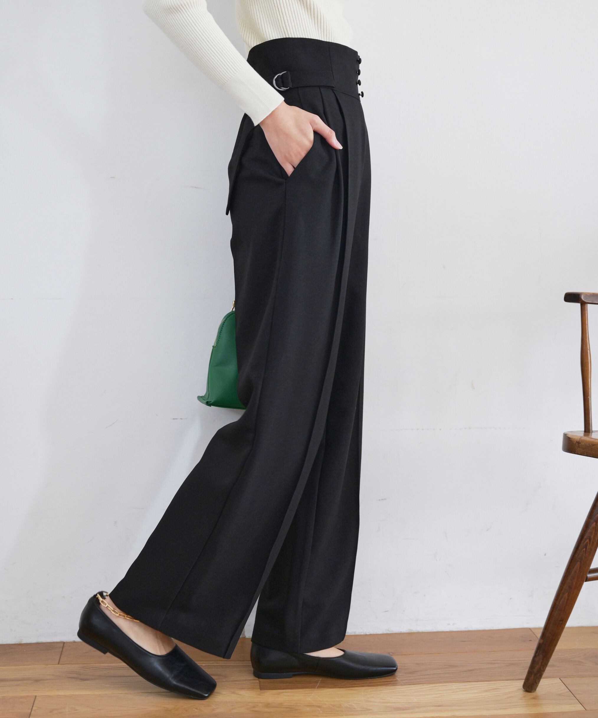  「[Sシリーズ対応商品]サイドベルトタックワイドパンツ」|その他|