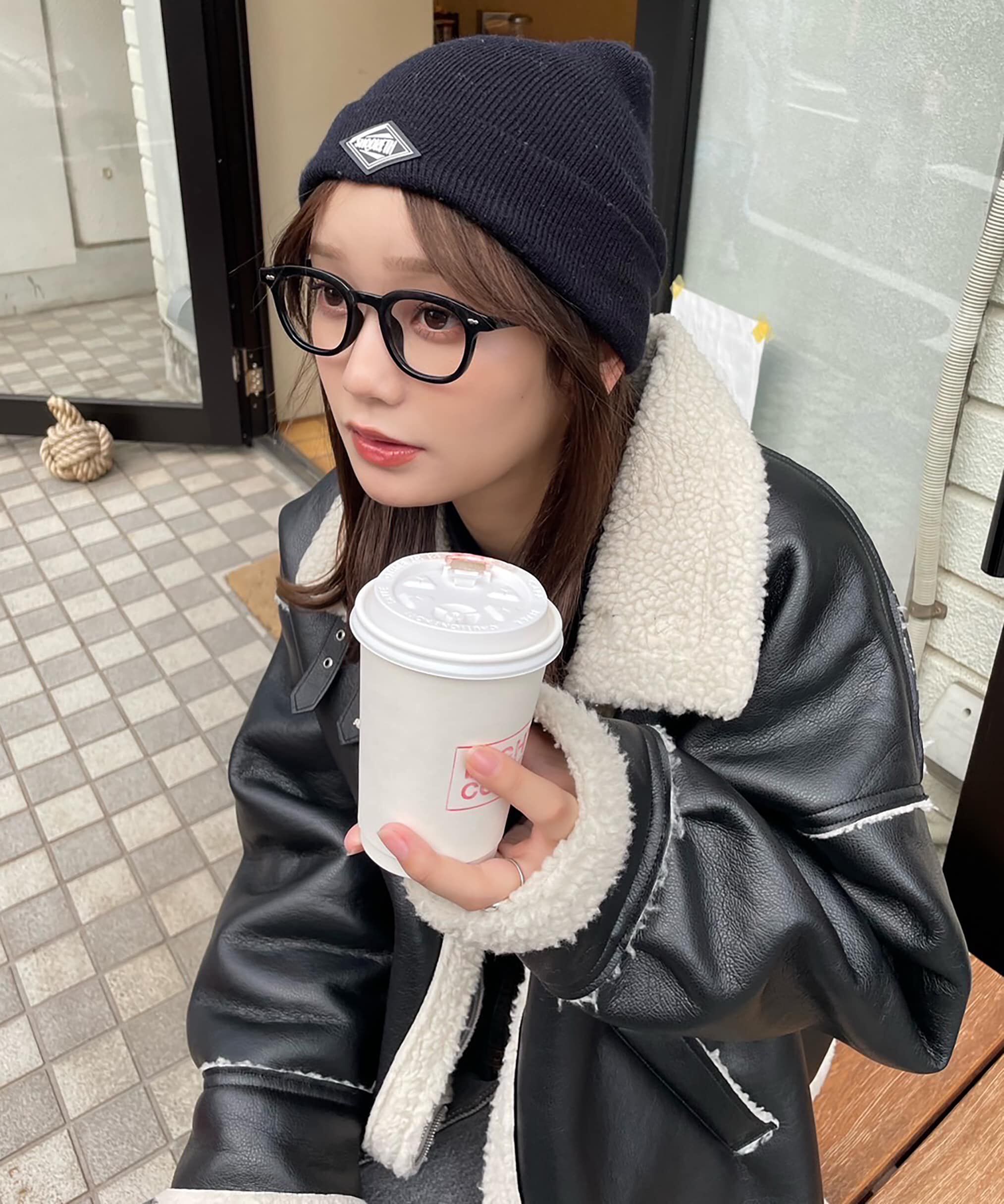  「フェイクレザーボンバージャケット」|ブルゾン・スタジャン|