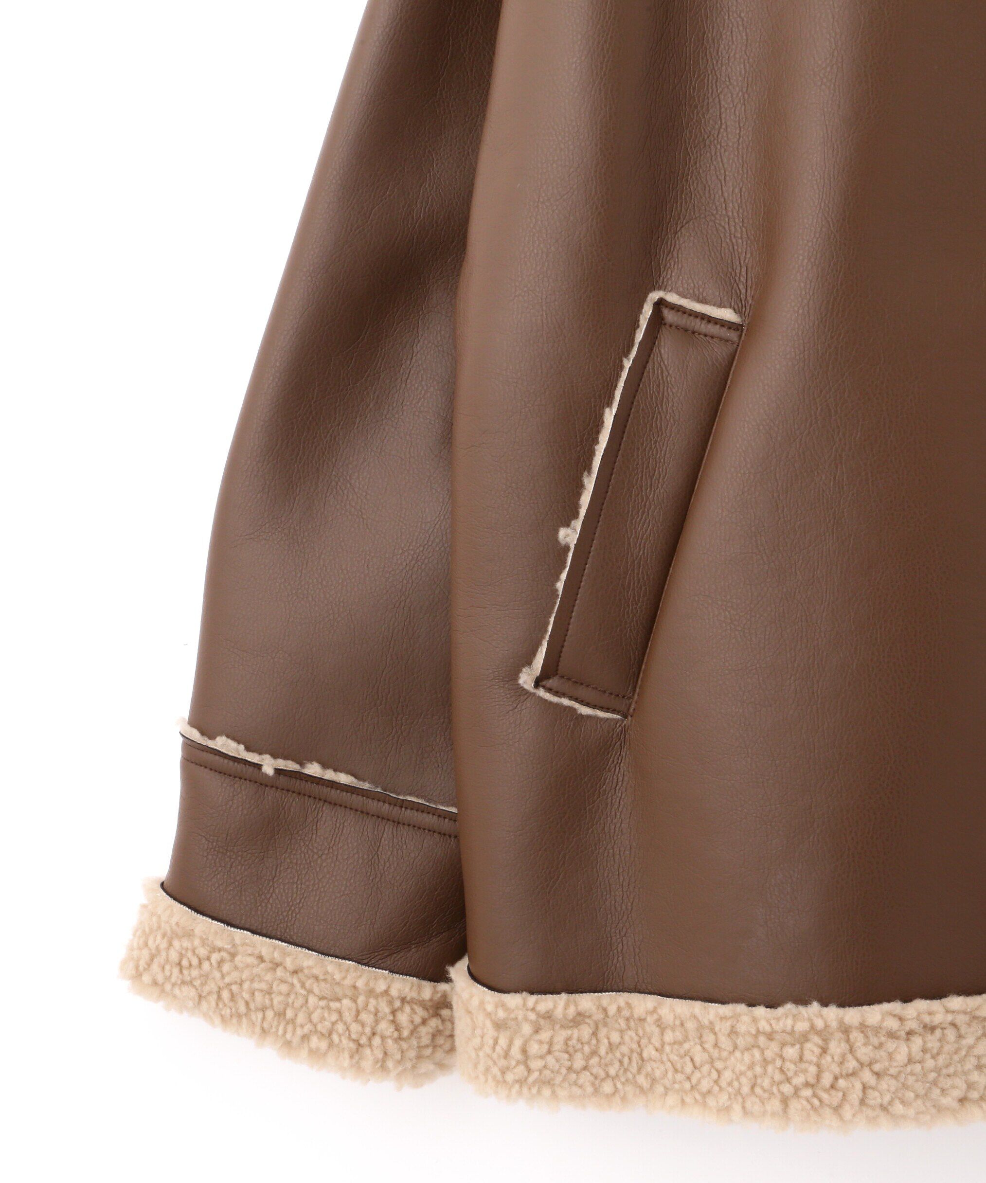  「フェイクレザーボンバージャケット」|ブルゾン・スタジャン|