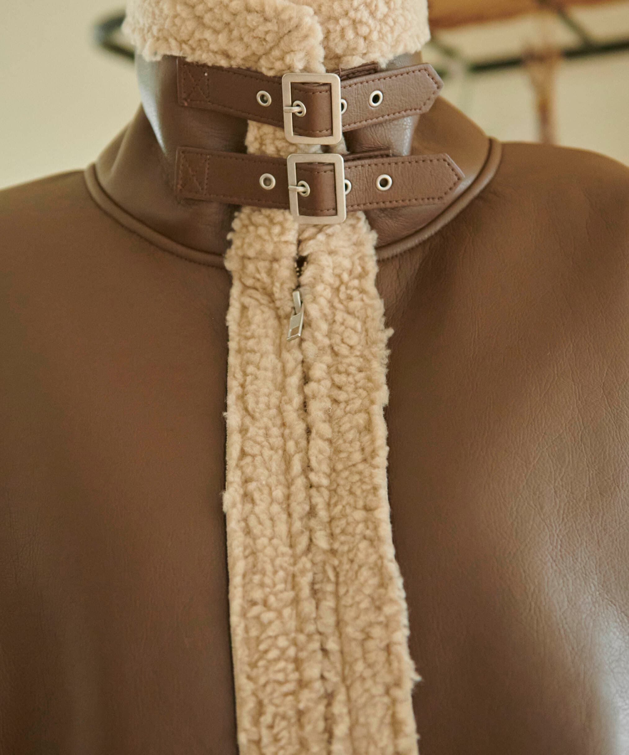  「フェイクレザーボンバージャケット」|ブルゾン・スタジャン|