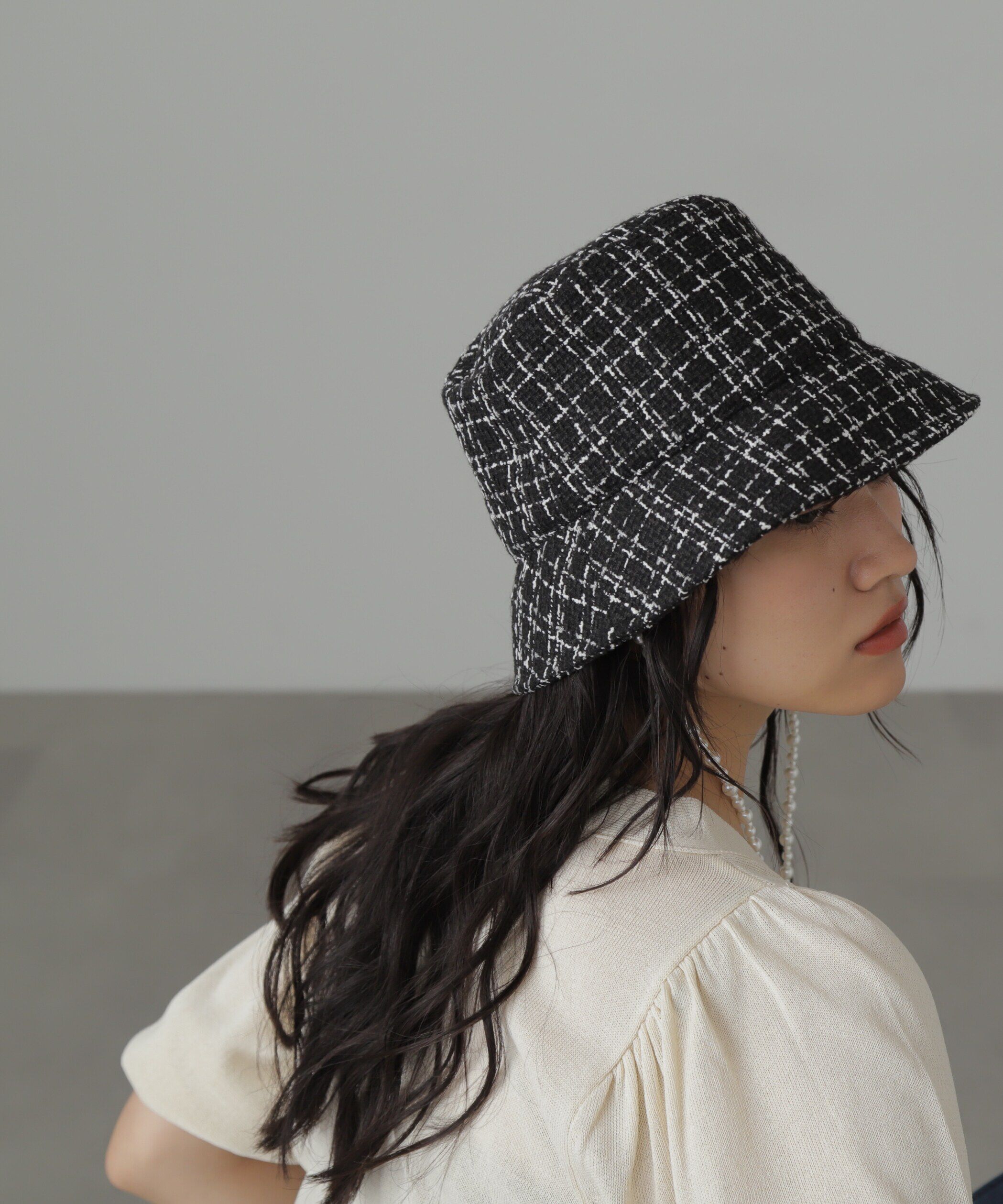  「パール付きニットバケットハット」|ソックス|