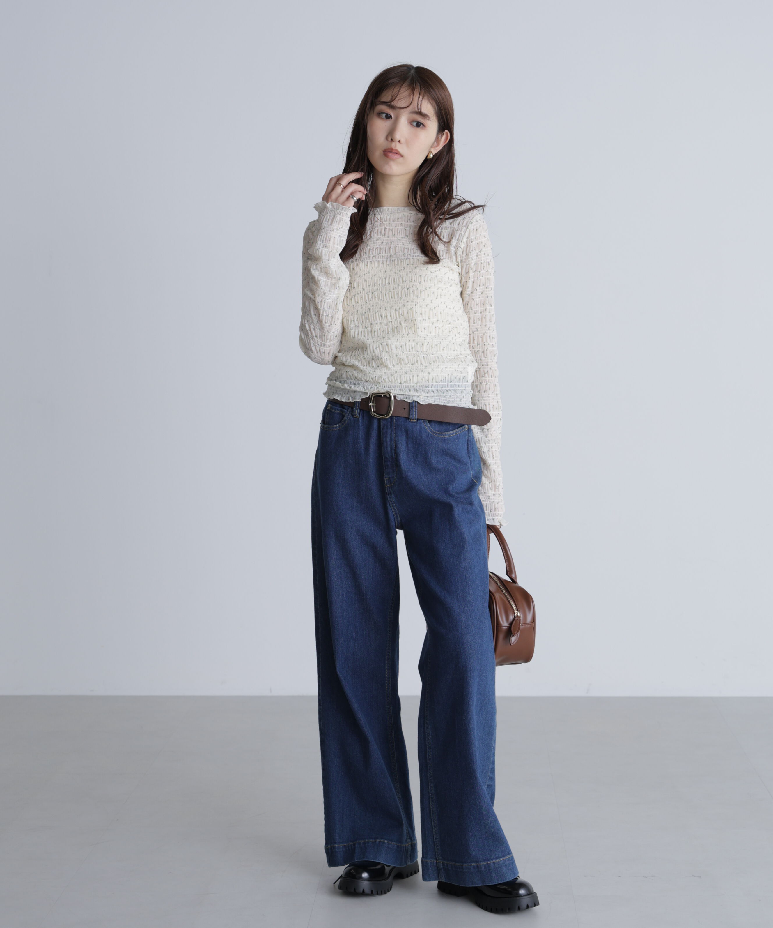  「[低身長サイズ/Sシリーズ]ベーシックワイドデニムパンツ」|その他|